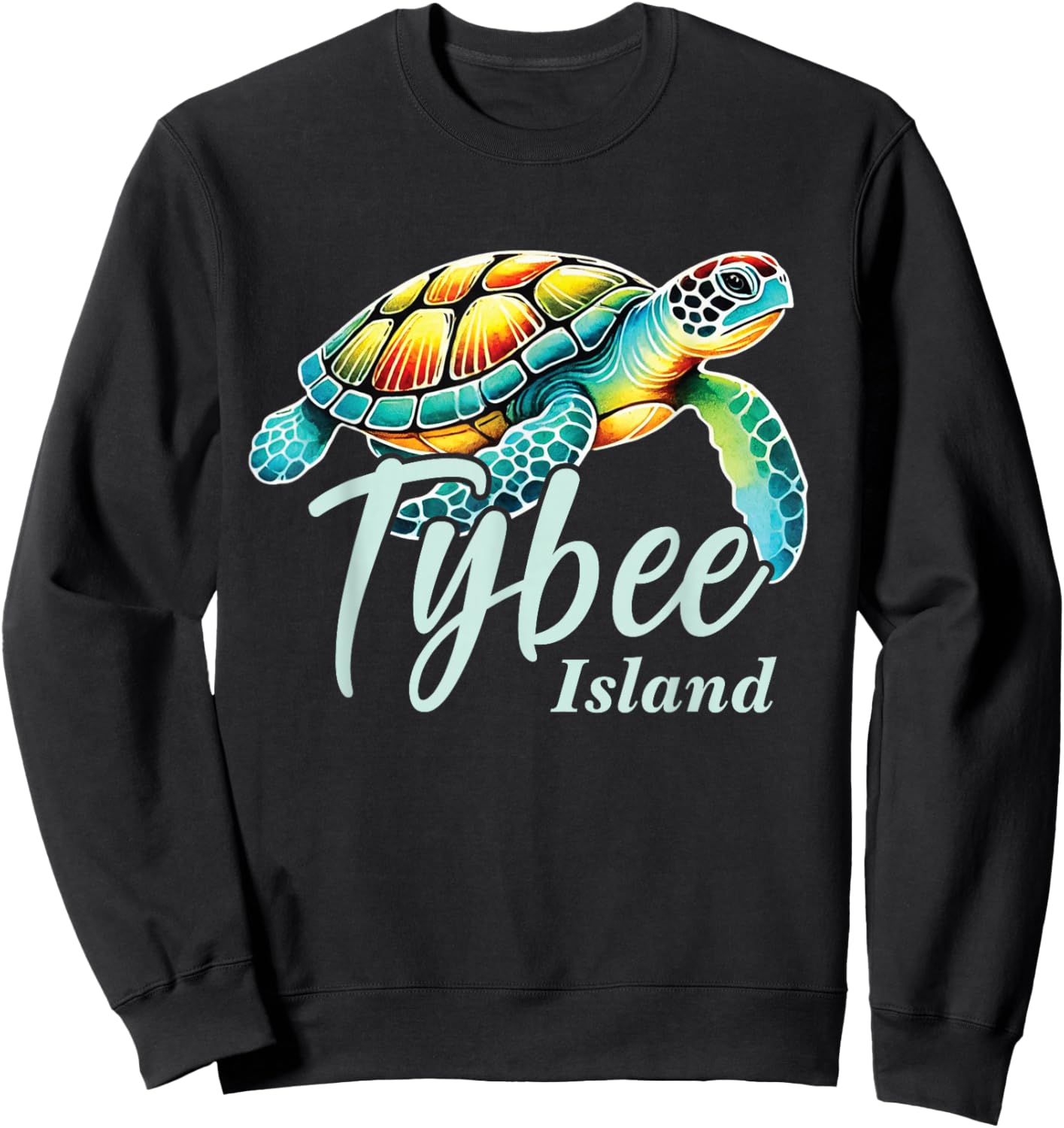 Tybee Island Georgia, Tybee Island Sea Turtle, Tybee Island Sweatshirt - Sweatshirt | Black