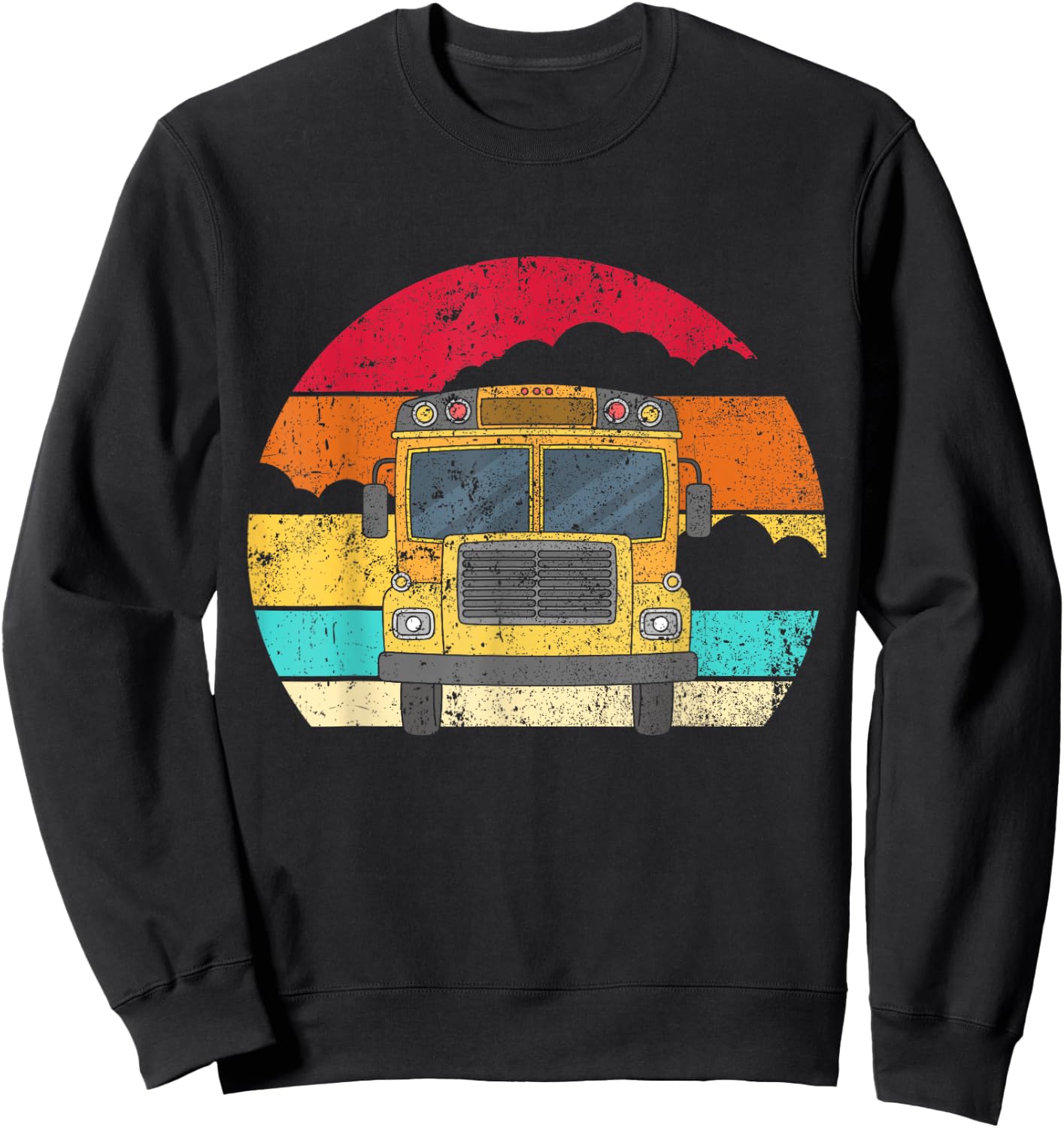 Retro Yellow School Bus for School Bus Driver and Busman Sweatshirt - Sweatshirt | Black