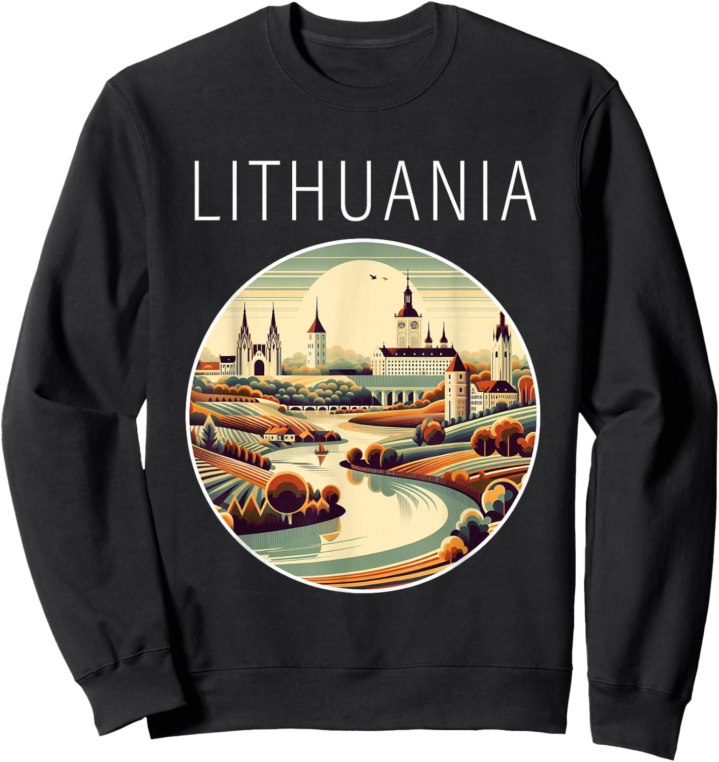 Lithuania scenery Art Deco Sweatshirt - Sweatshirt | Black