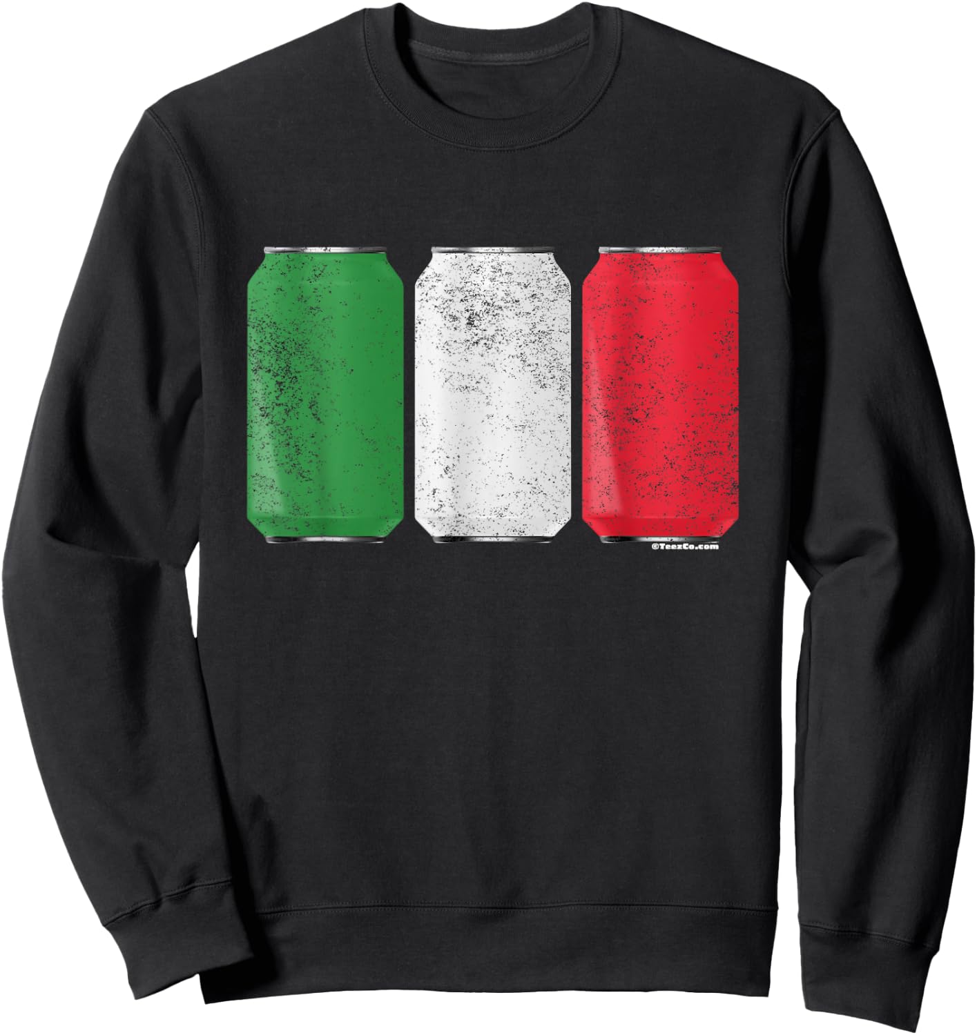 Cool Graphic Beer Cans Italy Flag Sweatshirt - Sweatshirt | Black