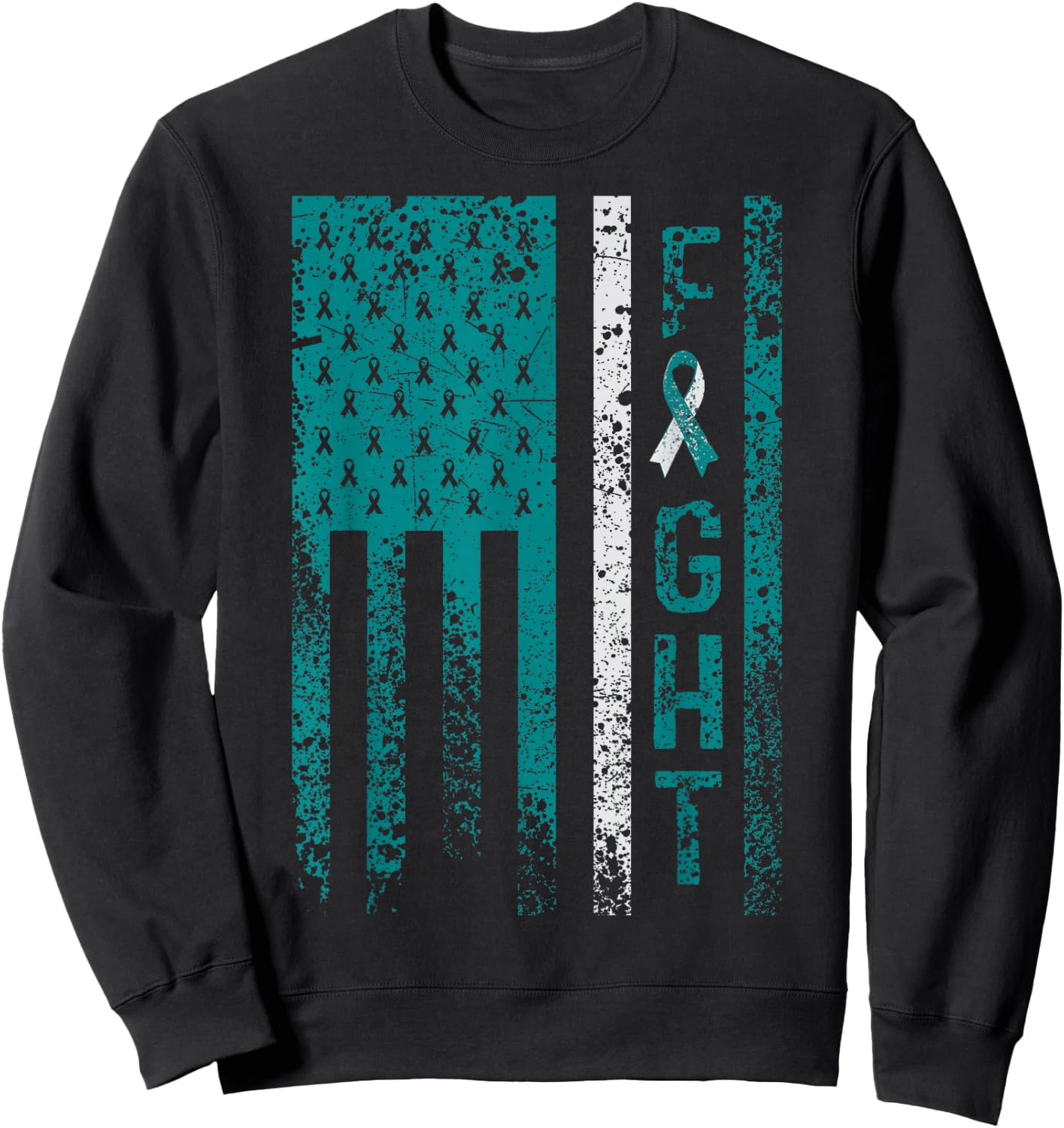 Cervical Cancer Awareness by Cervical Cancer Awareness Products - Adult Black Short Sleeve - Size Small Sweatshirt - Sweatshirt | Black