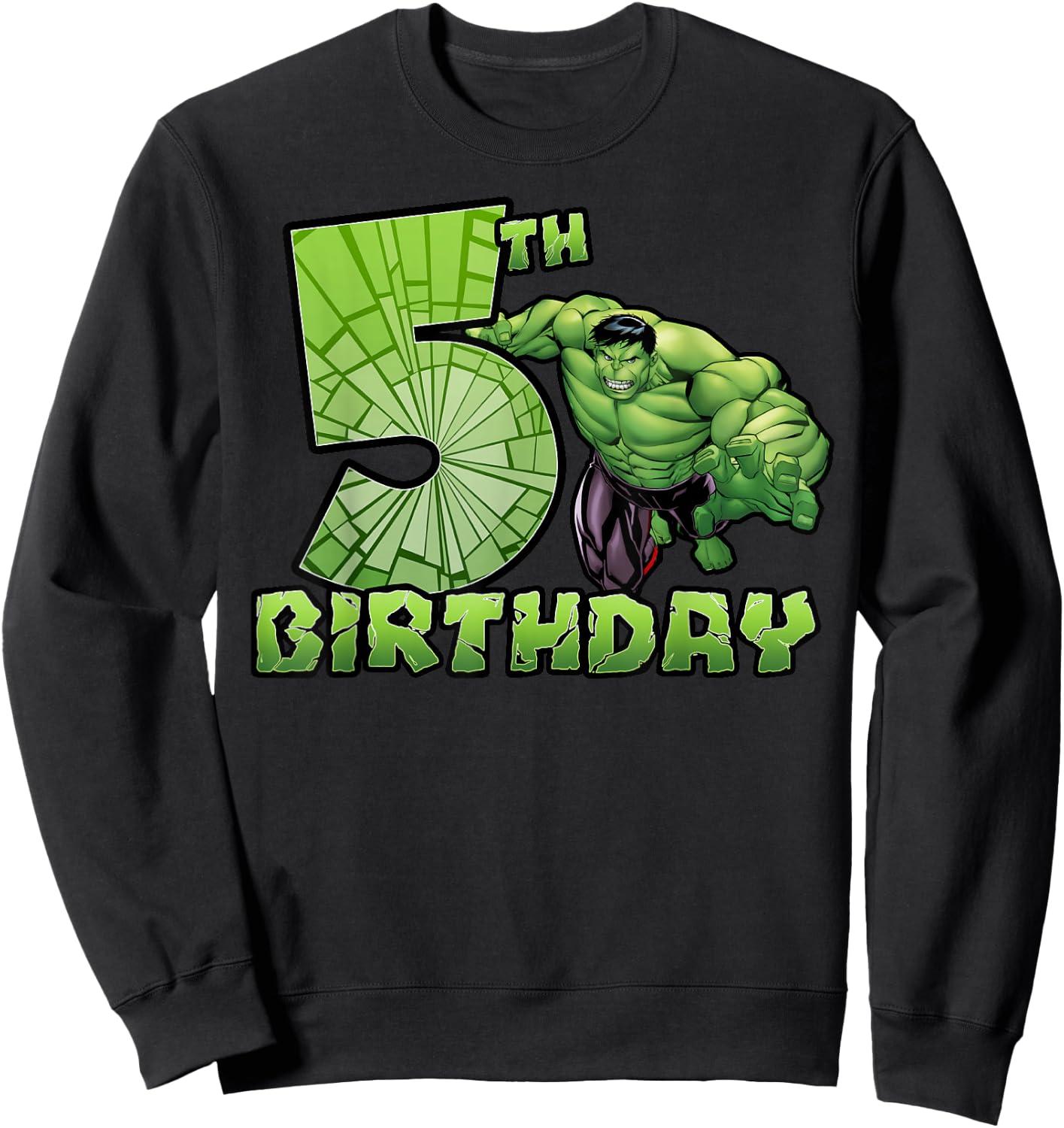 Marvel Avengers Hulk Smash 5th Birthday Sweatshirt - Sweatshirt | Black
