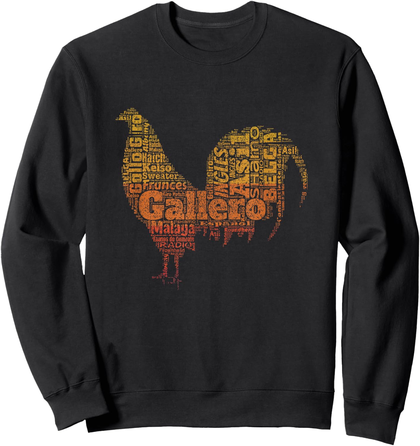 Gallero Tipos De Gallo De Pelea Silueta De Gallo Sweatshirt - Sweatshirt | Black