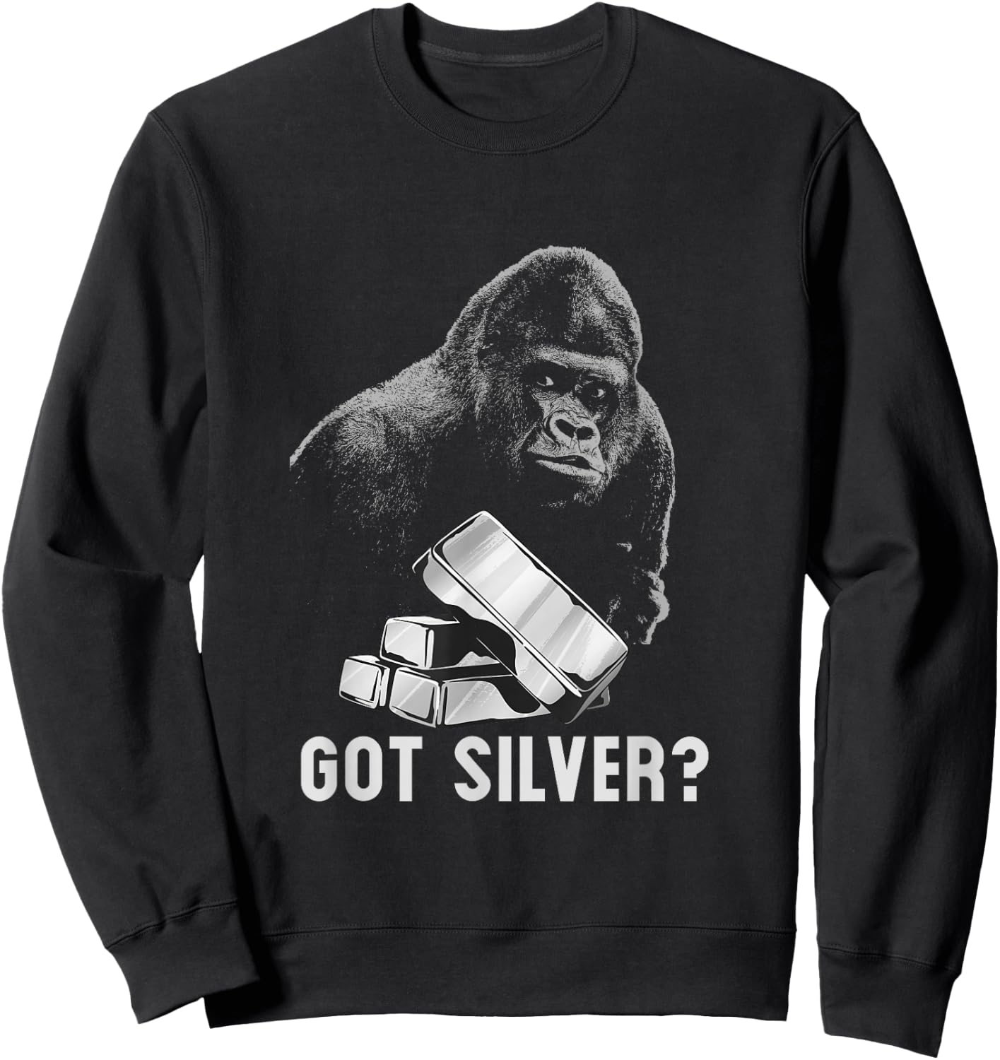 Silver Back Monkey Has Silver Wallstreetsilver Sweatshirt - Sweatshirt | Black