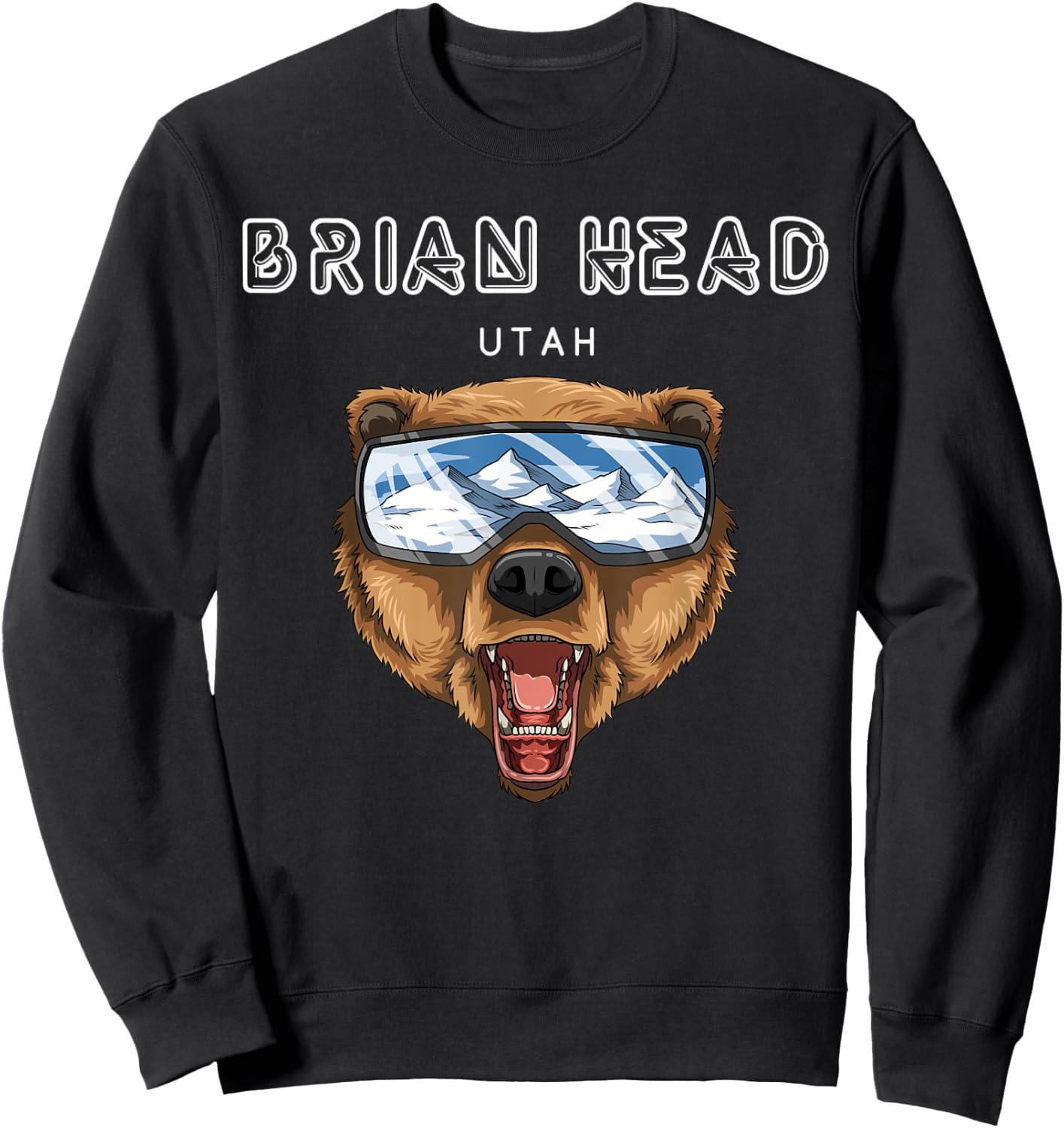 Brian Head Utah - USA Grizzly Ski Gift Sweatshirt - Sweatshirt | Black