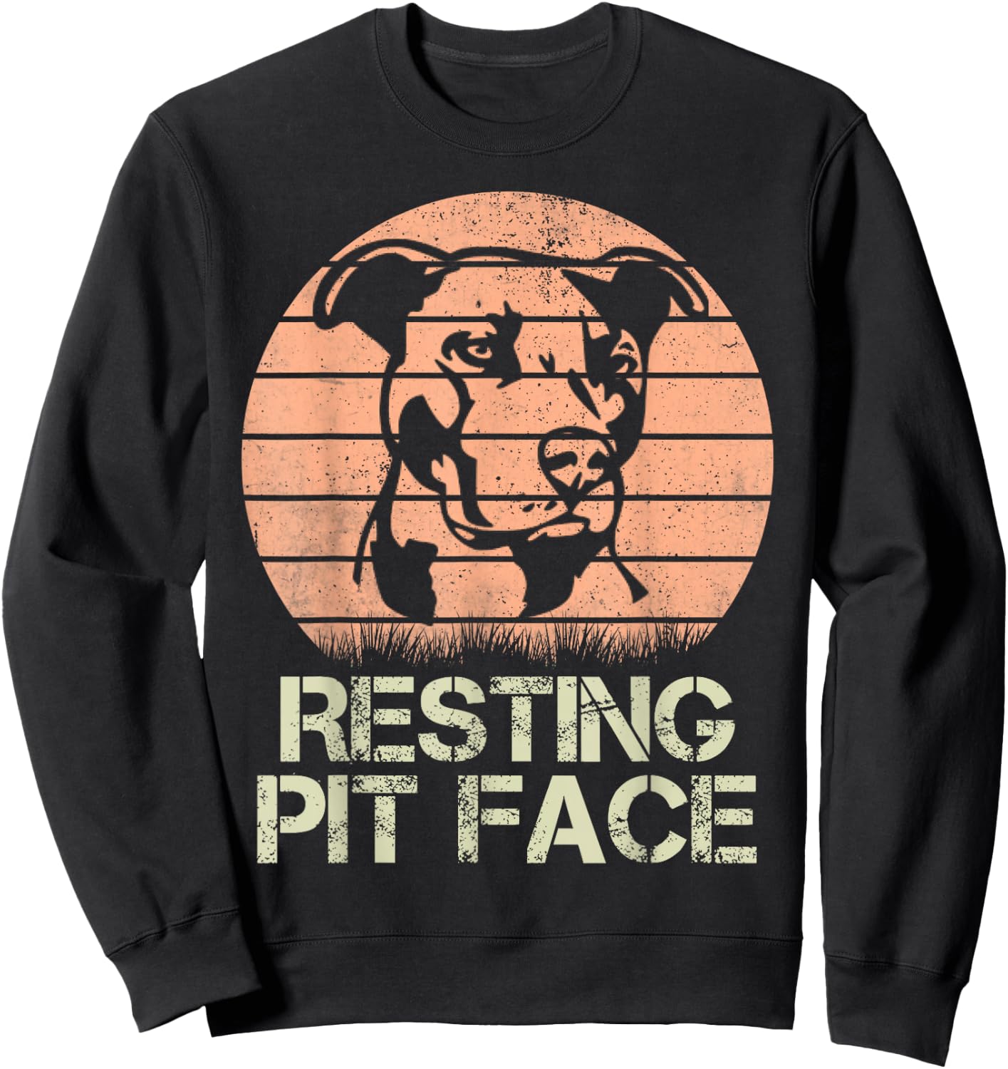 Resting Pit Face Dog Lover Vintage Sweatshirt - Sweatshirt | Black