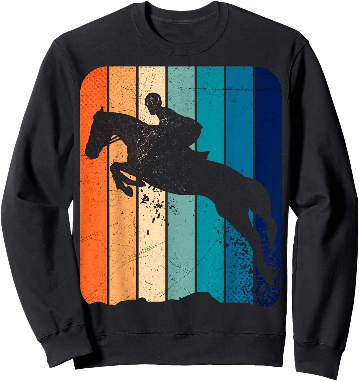 Girl Horse Stadium Jumping Equestrian Shirt Vintage Dressage Sweatshirt - Sweatshirt | Black