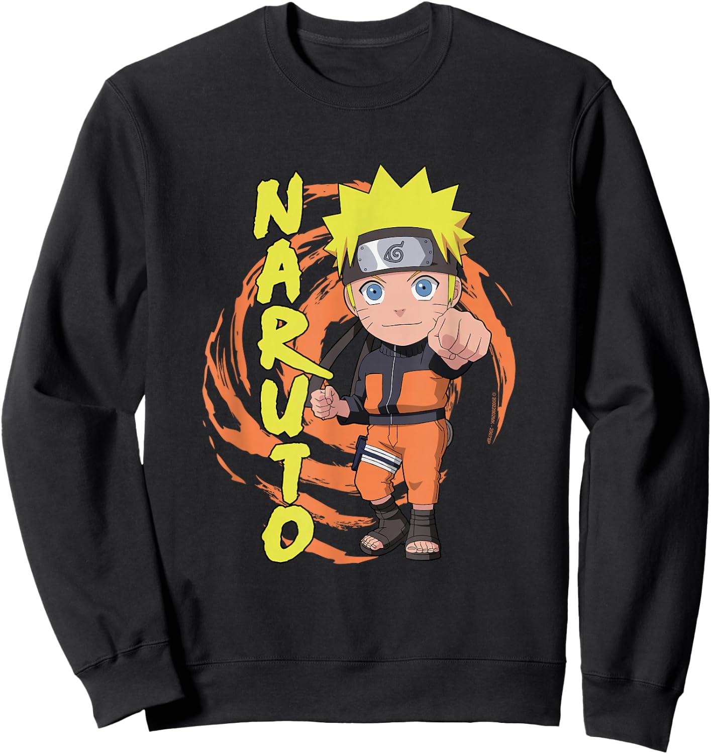 Naruto Shippuden Naruto Chibi Fist Swirl Anime Sweatshirt - Sweatshirt | Black