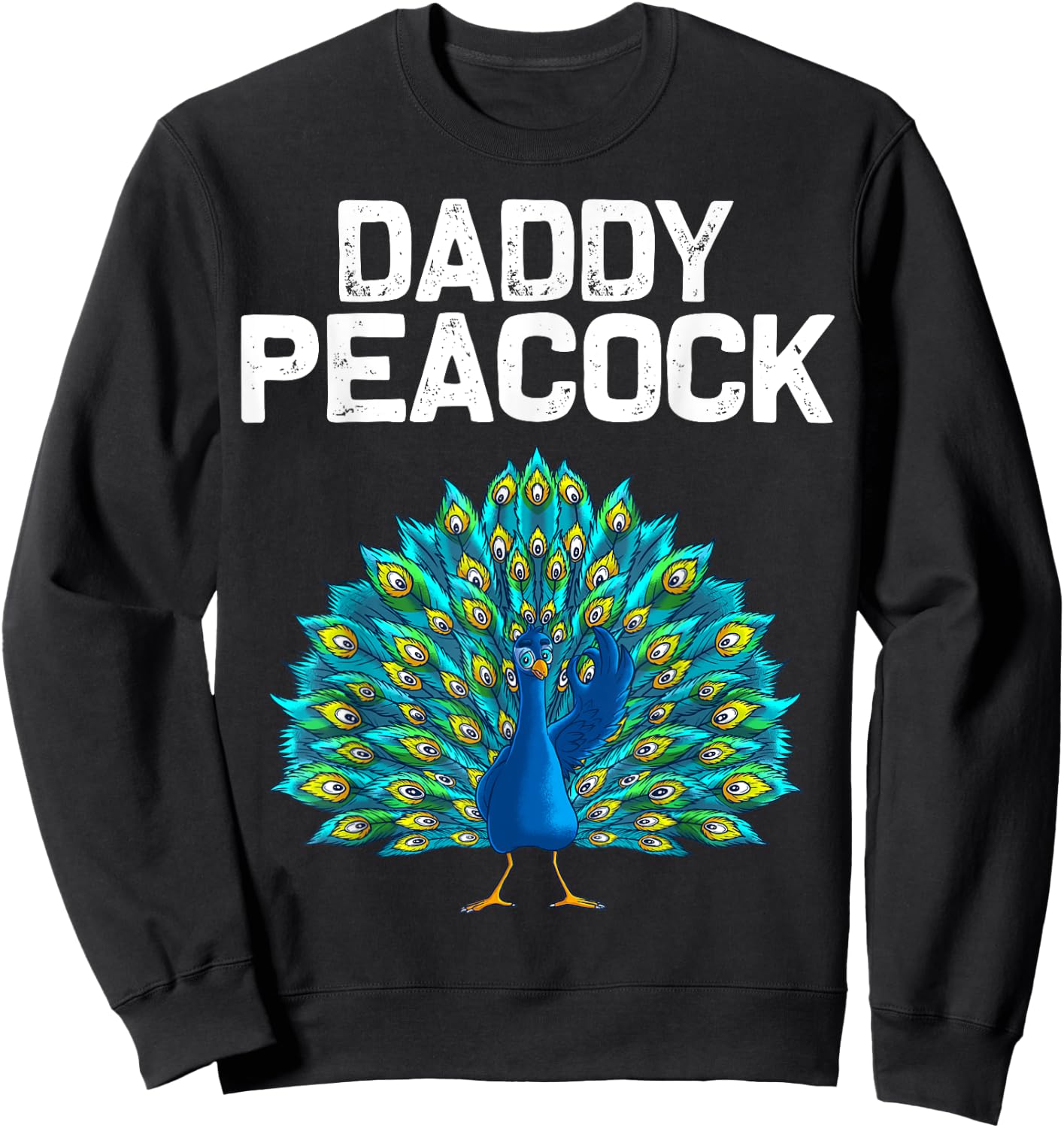 Funny Peacock Gift Dad Men Peafowl Lover Bird Feather Sweatshirt - Sweatshirt | Black