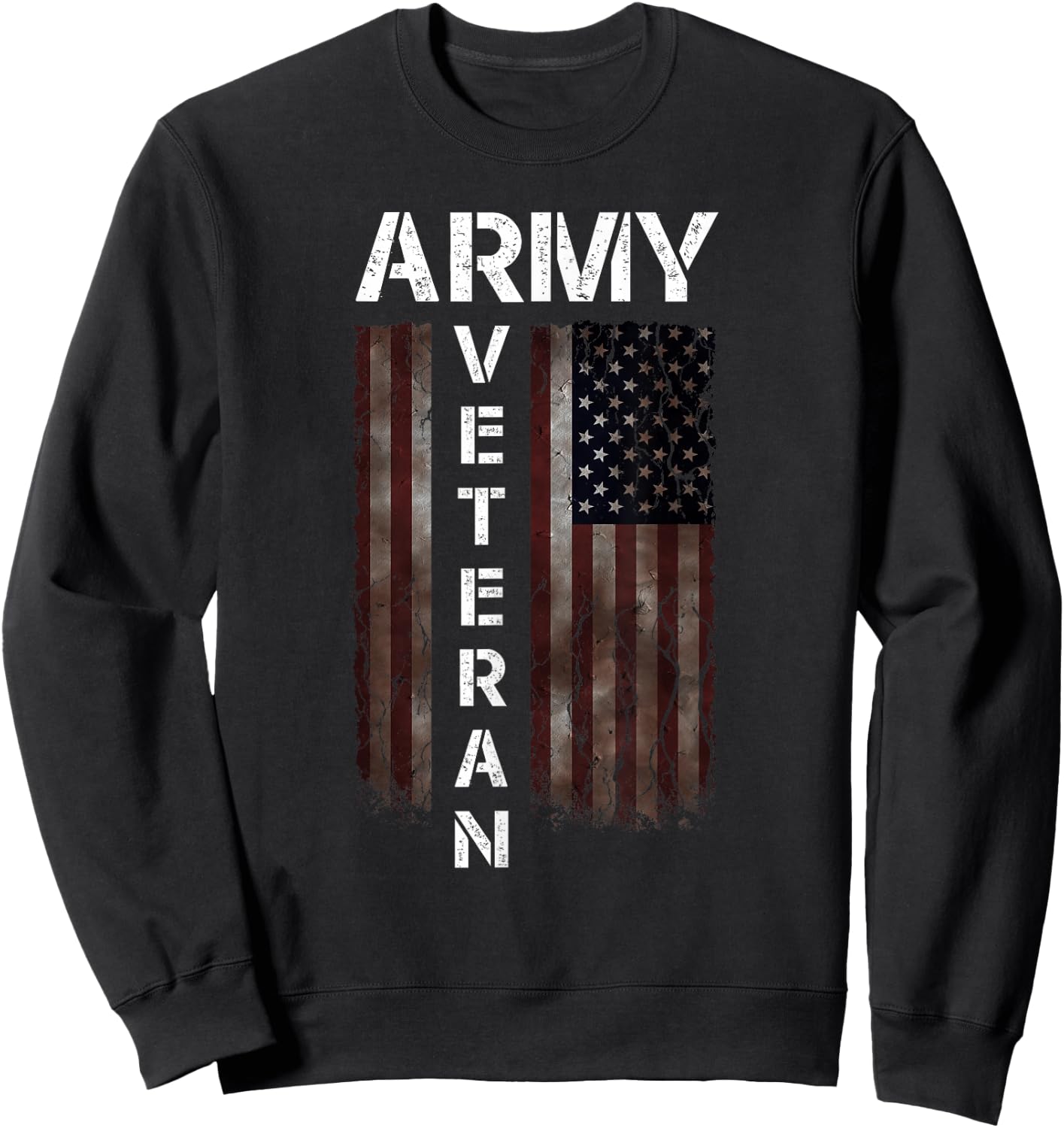 Cool American (USA) Flag - Proud Us Army Veteran Gift Sweatshirt - Sweatshirt | Black