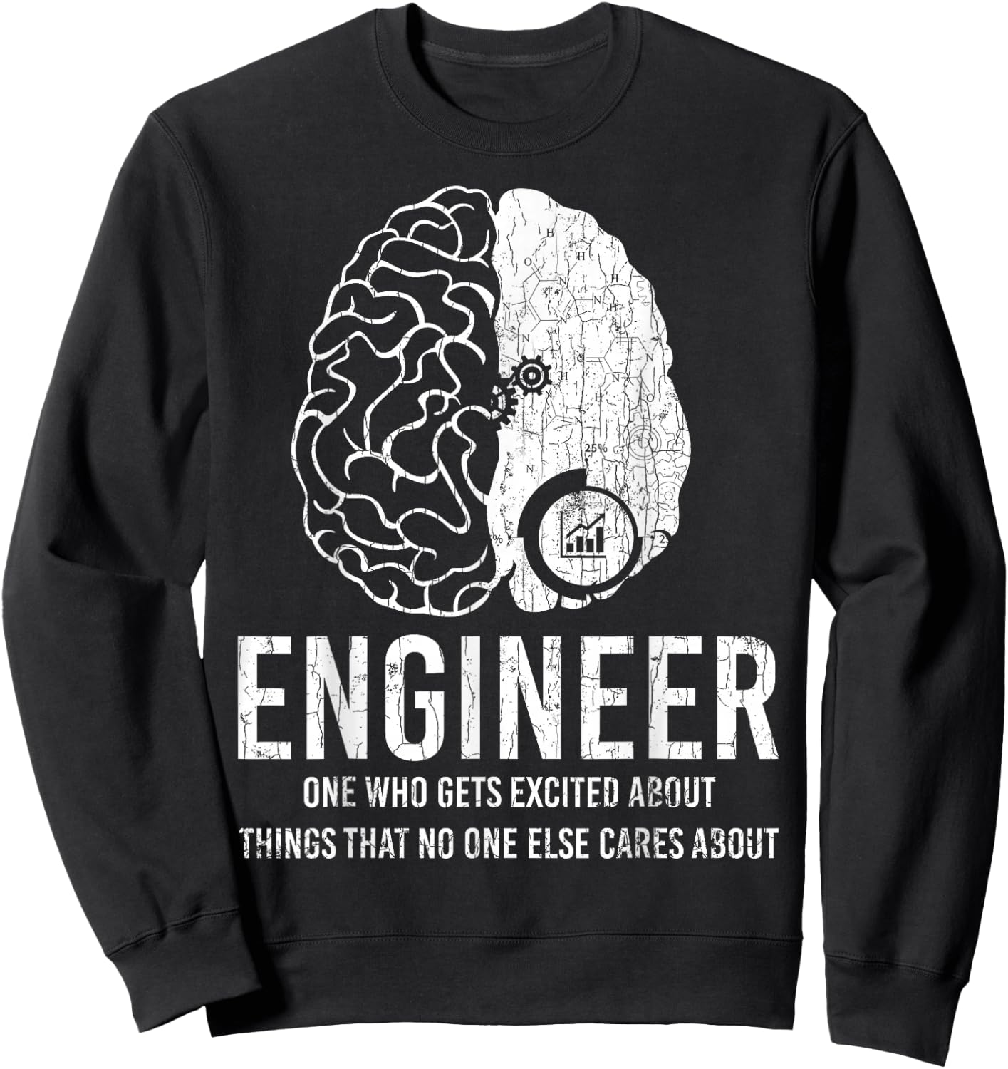 Funny Engineer Gifts & More Engineer Definition Funny Engineering Graphic Sweatshirt - Sweatshirt | Black