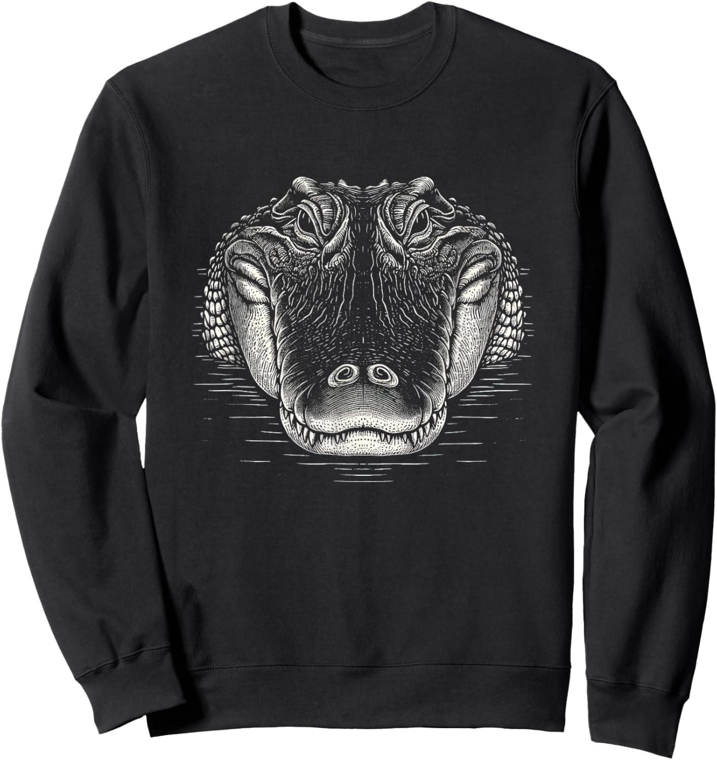 Alligator Graphic Crocodile Head Design And Men Sweatshirt - Sweatshirt | Black