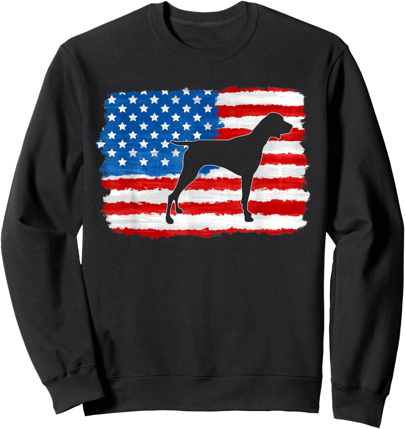 German Shorthaired Pointer 4th of July American Flag GSP Dog Sweatshirt - Sweatshirt | Black