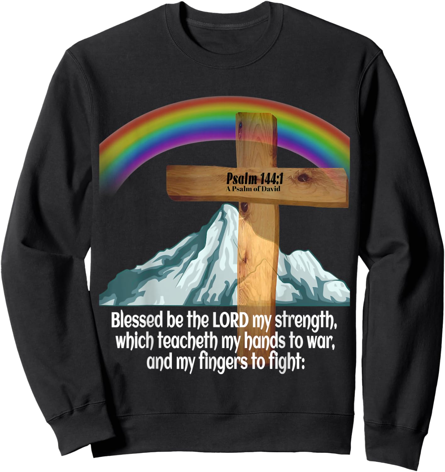 Psalm 144:1, A Psalm of David Sweatshirt - Sweatshirt | Black