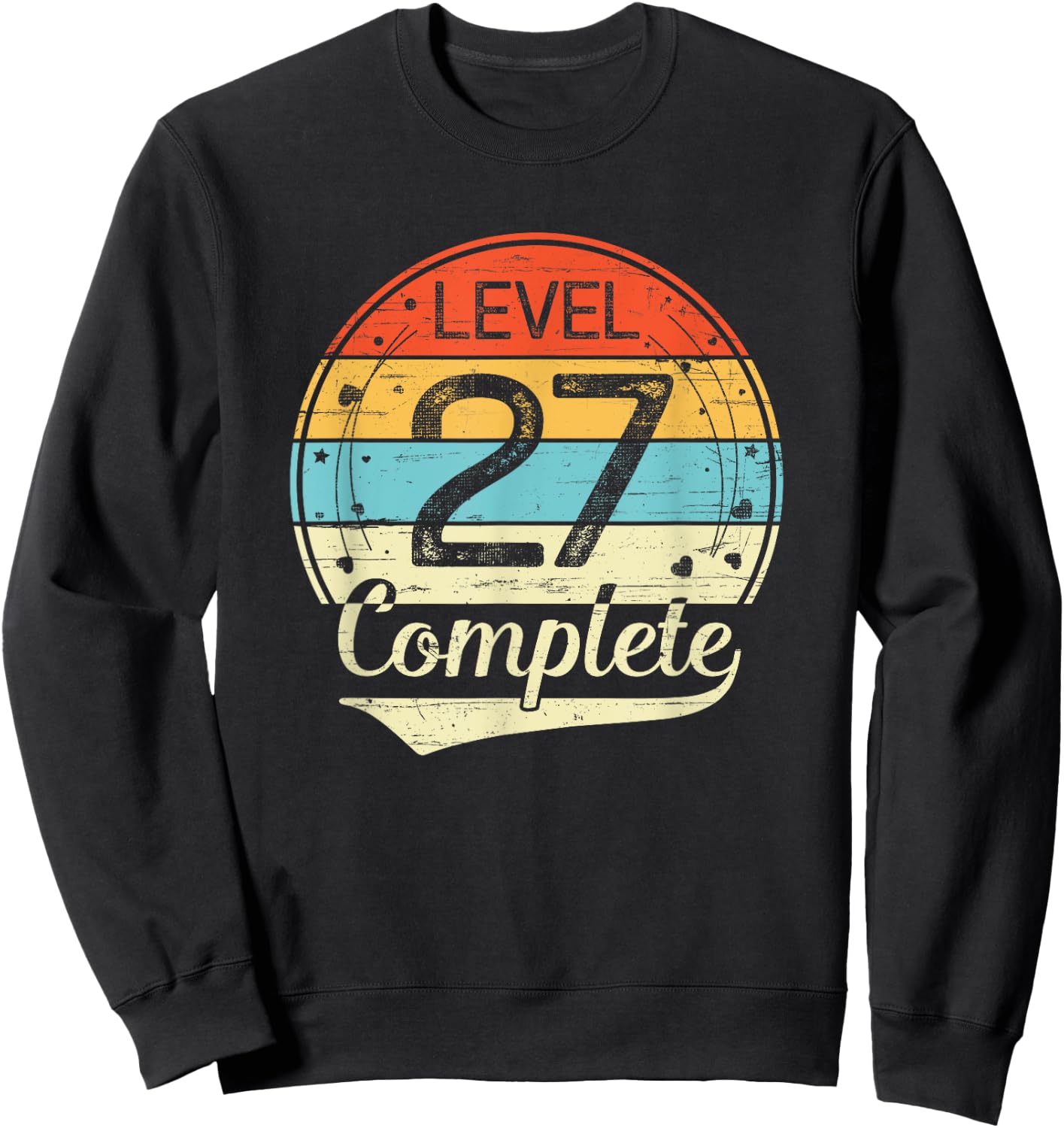 Level 27 Complete Retro 27th Wedding Anniversary Sweatshirt - Sweatshirt | Black