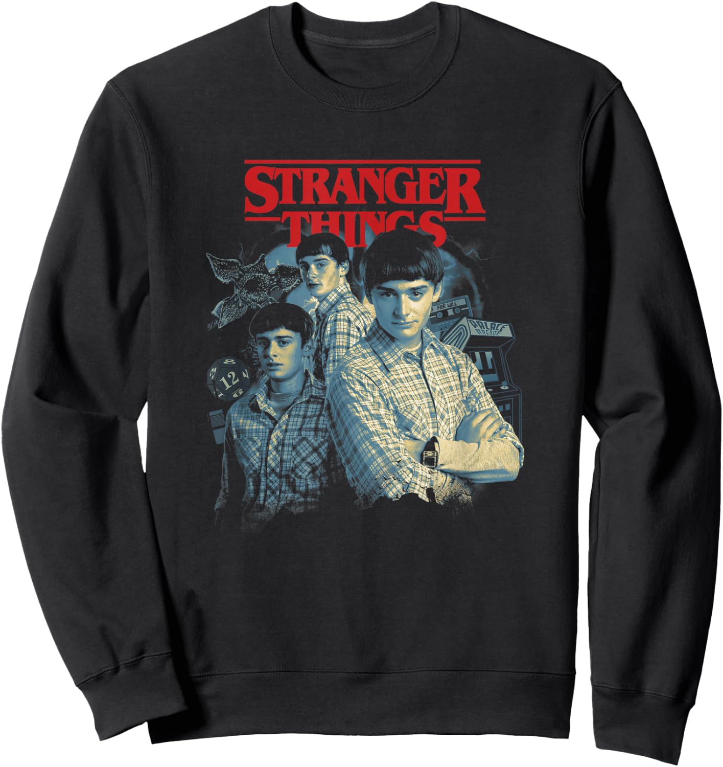 Stranger Things Will Byers Collage Retro Big Chest Portrait Sweatshirt - Sweatshirt | Black