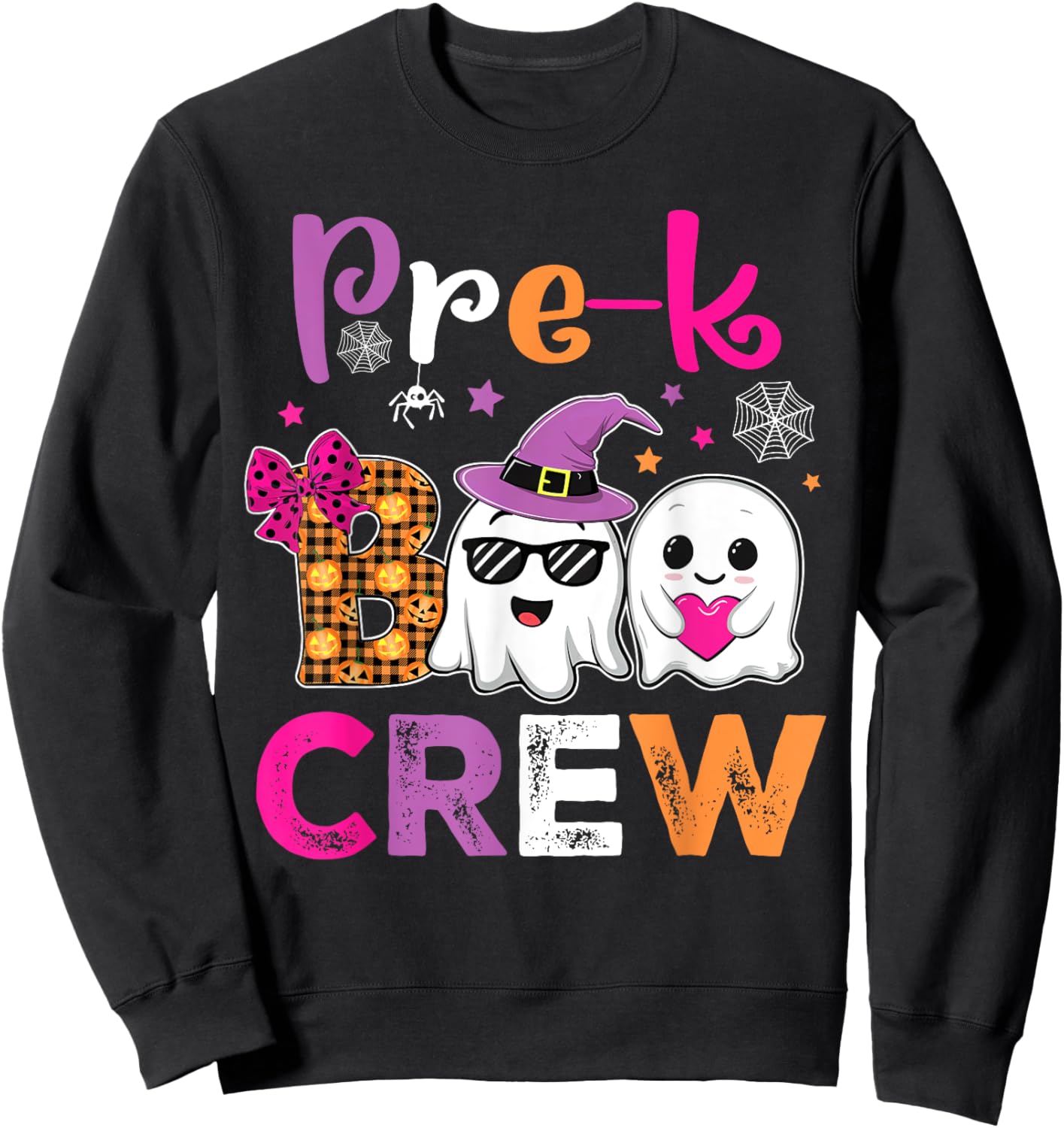 Funny Pre-K Boo Crew Teacher Kids Halloween Spooky Costume Sweatshirt - Sweatshirt | Black