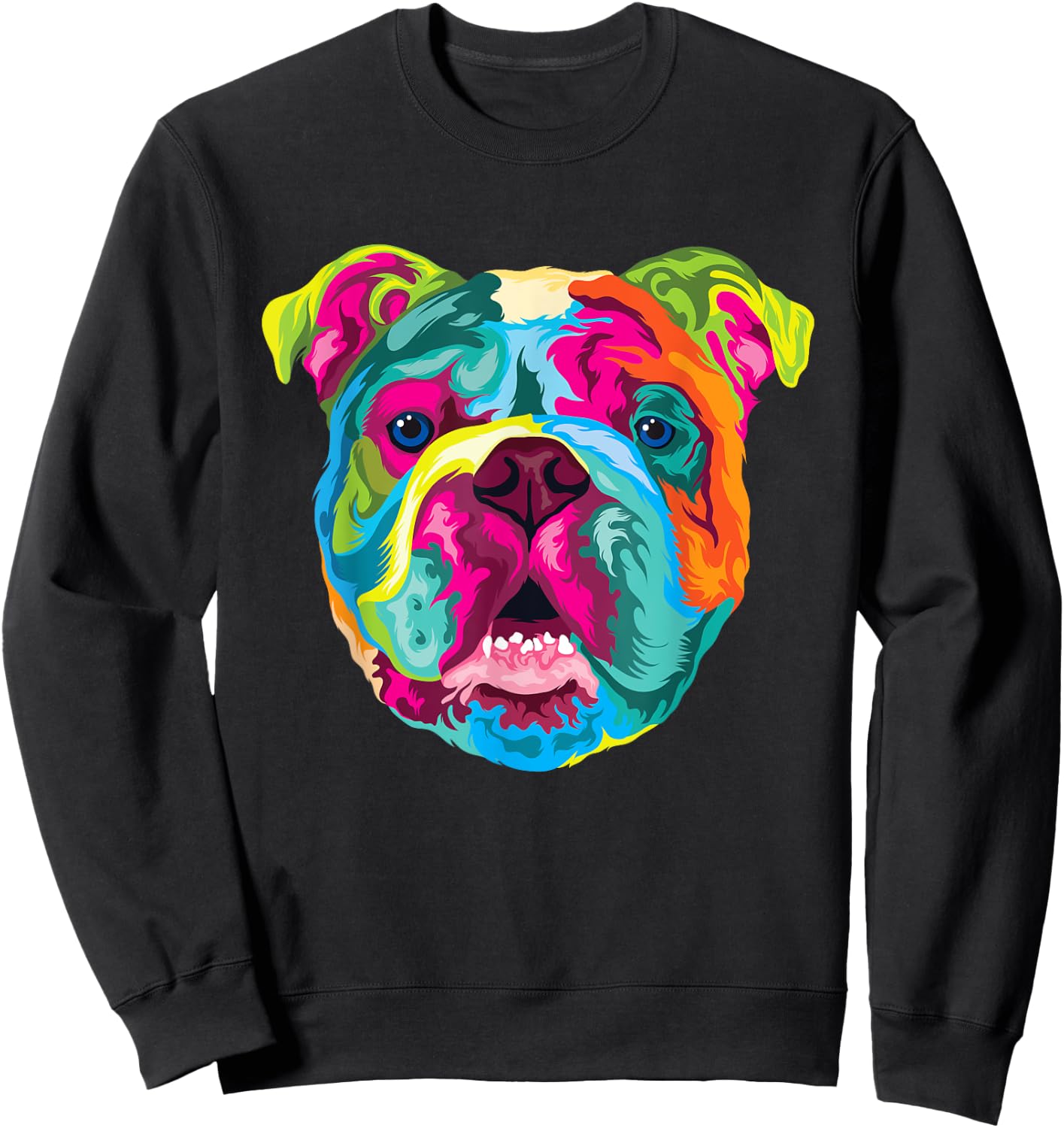 Pop Art English Bulldog Pet Paw Gift Men Women Dog Lover Sweatshirt - Sweatshirt | Black