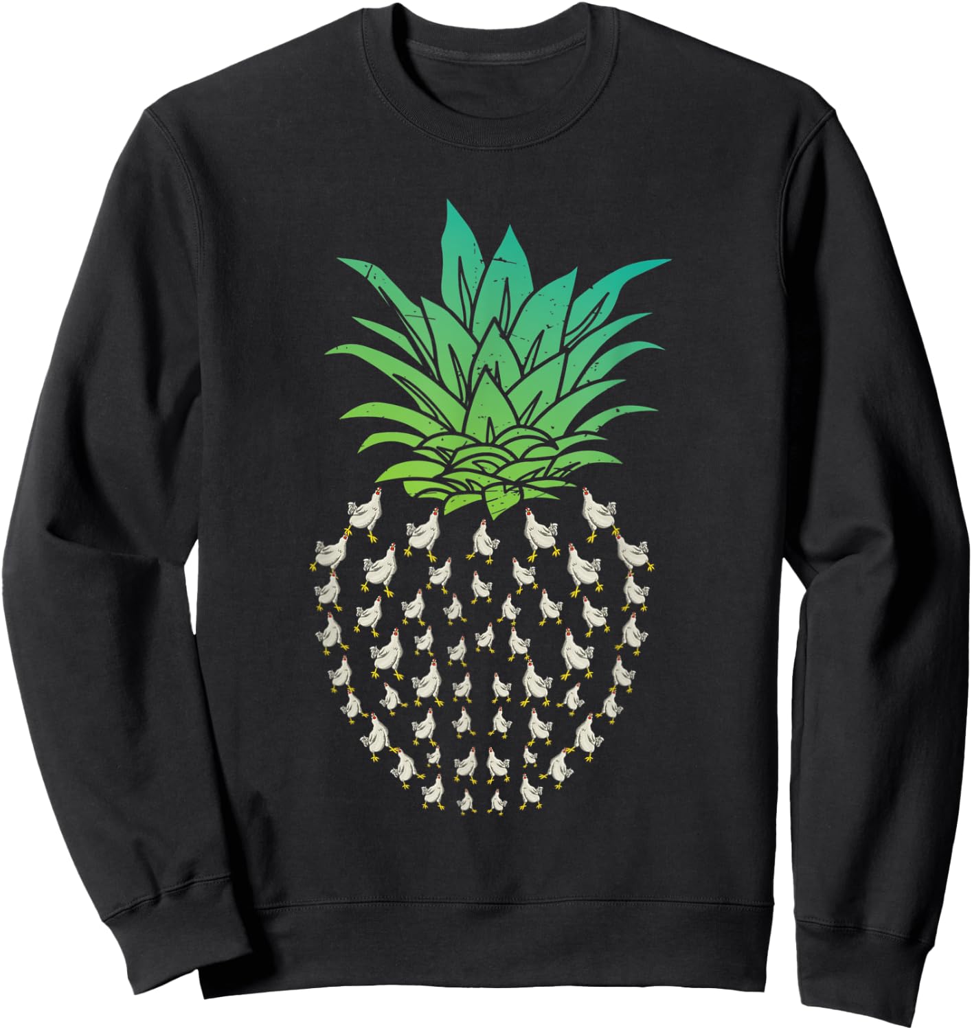 Farm Animal Bird Hen Pineapple Chicken Sweatshirt - Sweatshirt | Black