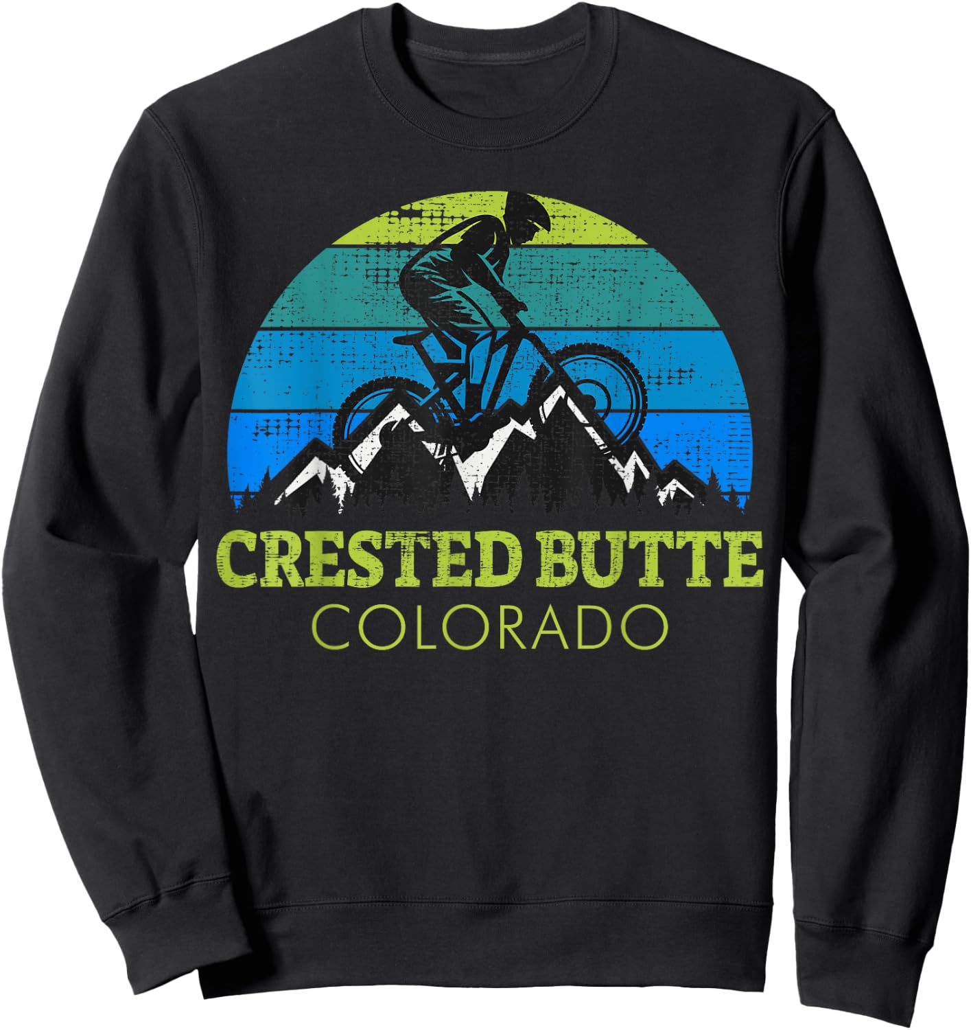 Crested Butte Colorado Mountain Biking Sweatshirt - Sweatshirt | Black