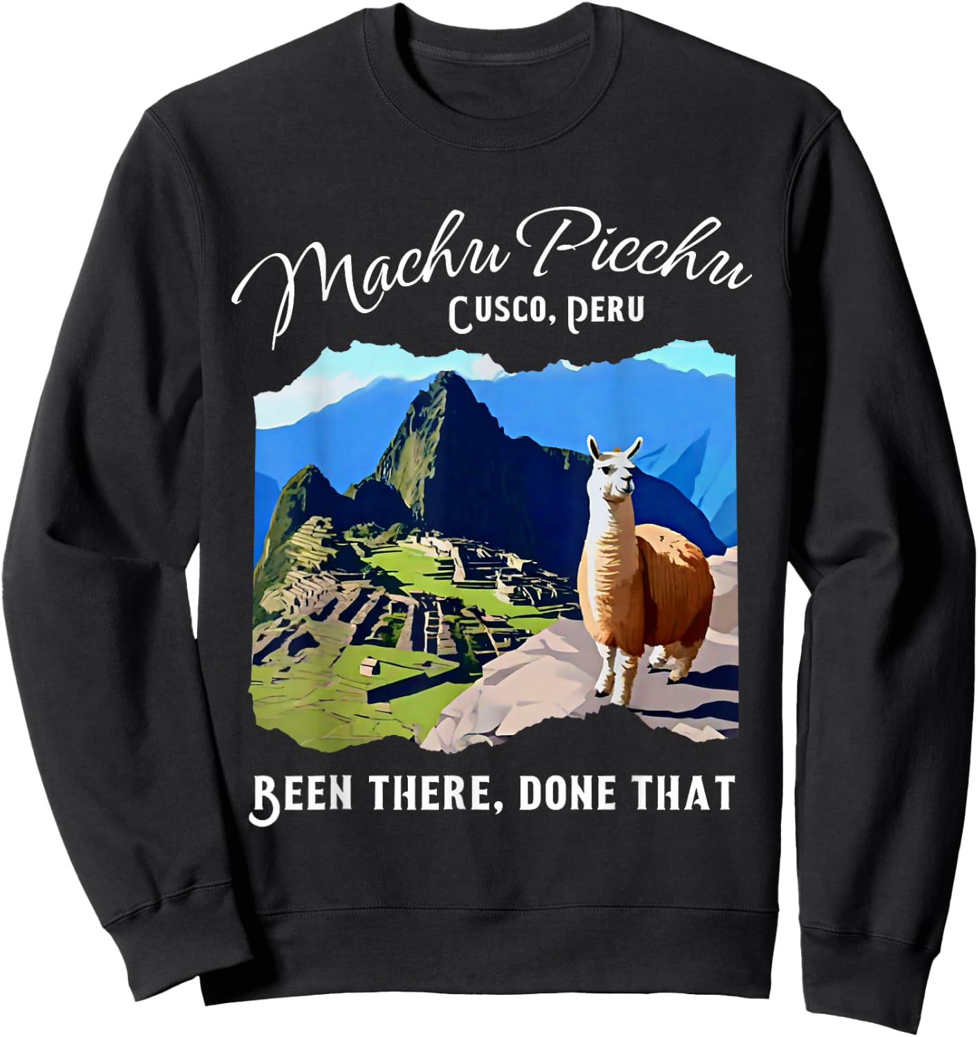 Peru Cusco Llama Souvenir Machu Picchu Sweatshirt - Sweatshirt | Black
