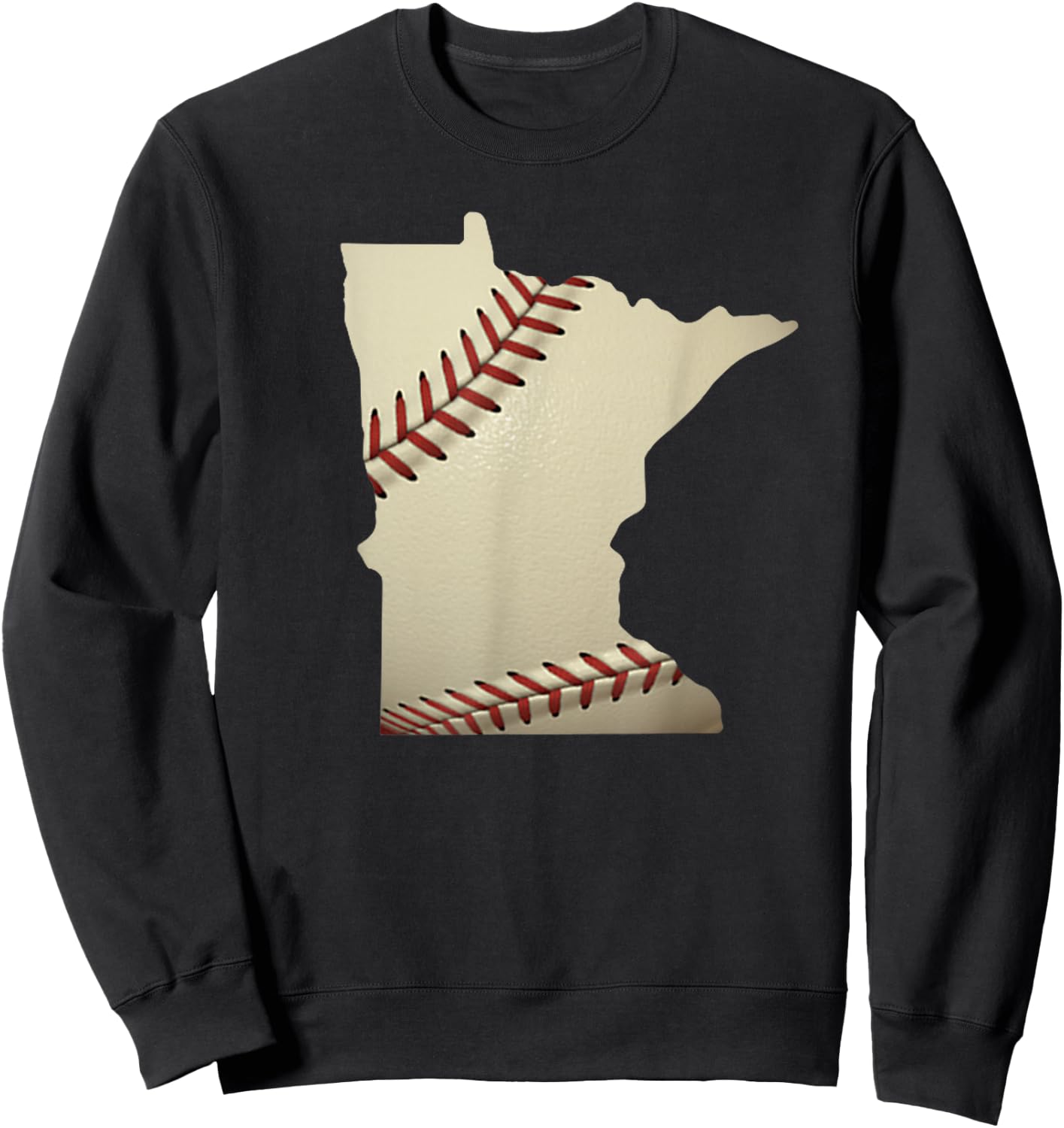 Minnesota Baseball State Map Softball Love MN USA Fan Sweatshirt - Sweatshirt | Black