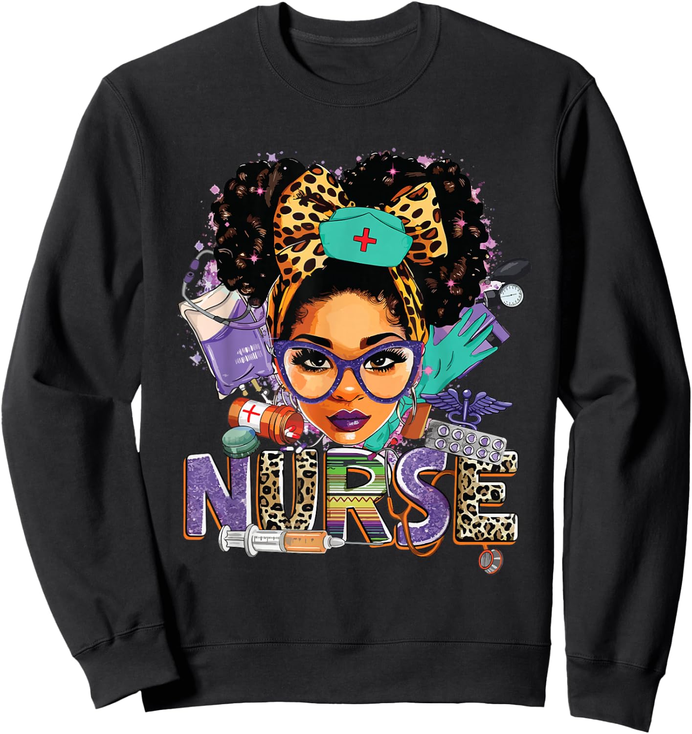 Black Strong Nurse Afro Love Melanin African American Women Sweatshirt - Sweatshirt | Black