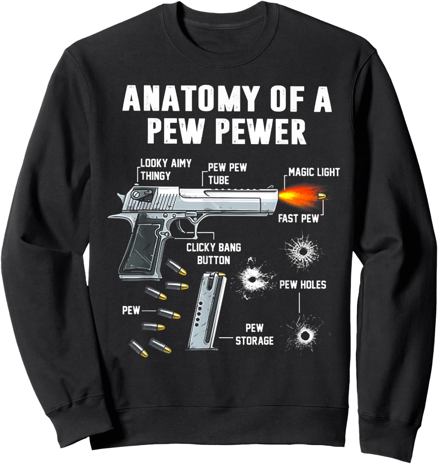 Anatomy Of A Pew Pewer Sweatshirt - Sweatshirt | Black