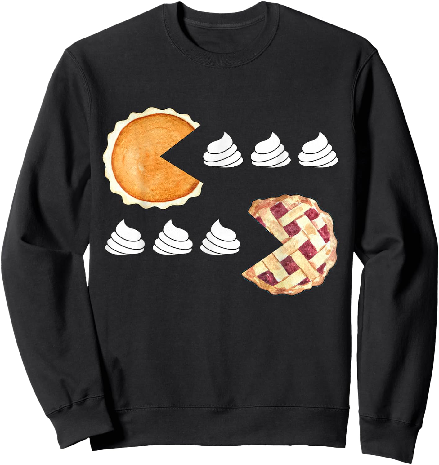 Pumpkin Pie Eating Whipped Cream, Apple Pie Thanksgiving Sweatshirt - Sweatshirt | Black
