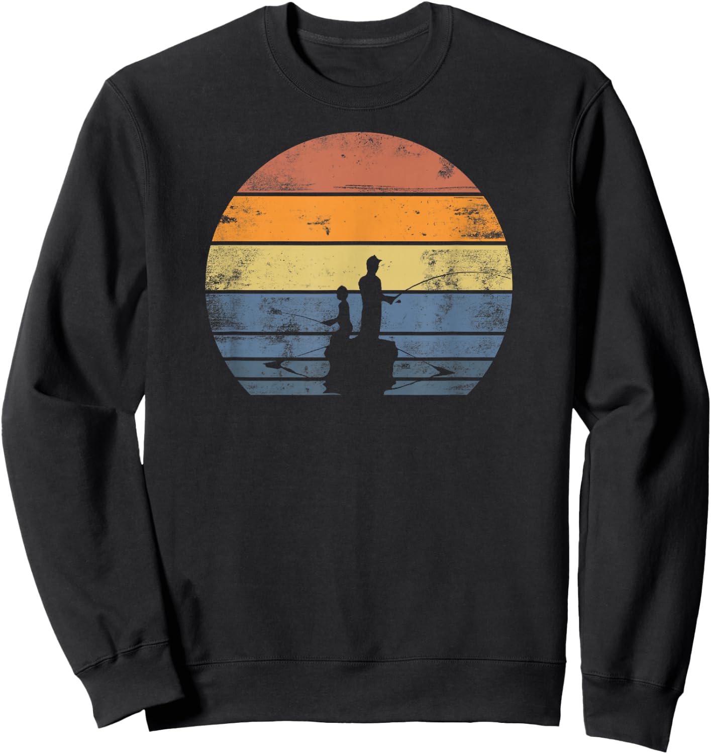 Father and Son Matching Shirts Fishing Partners Gift Sweatshirt - Sweatshirt | Black