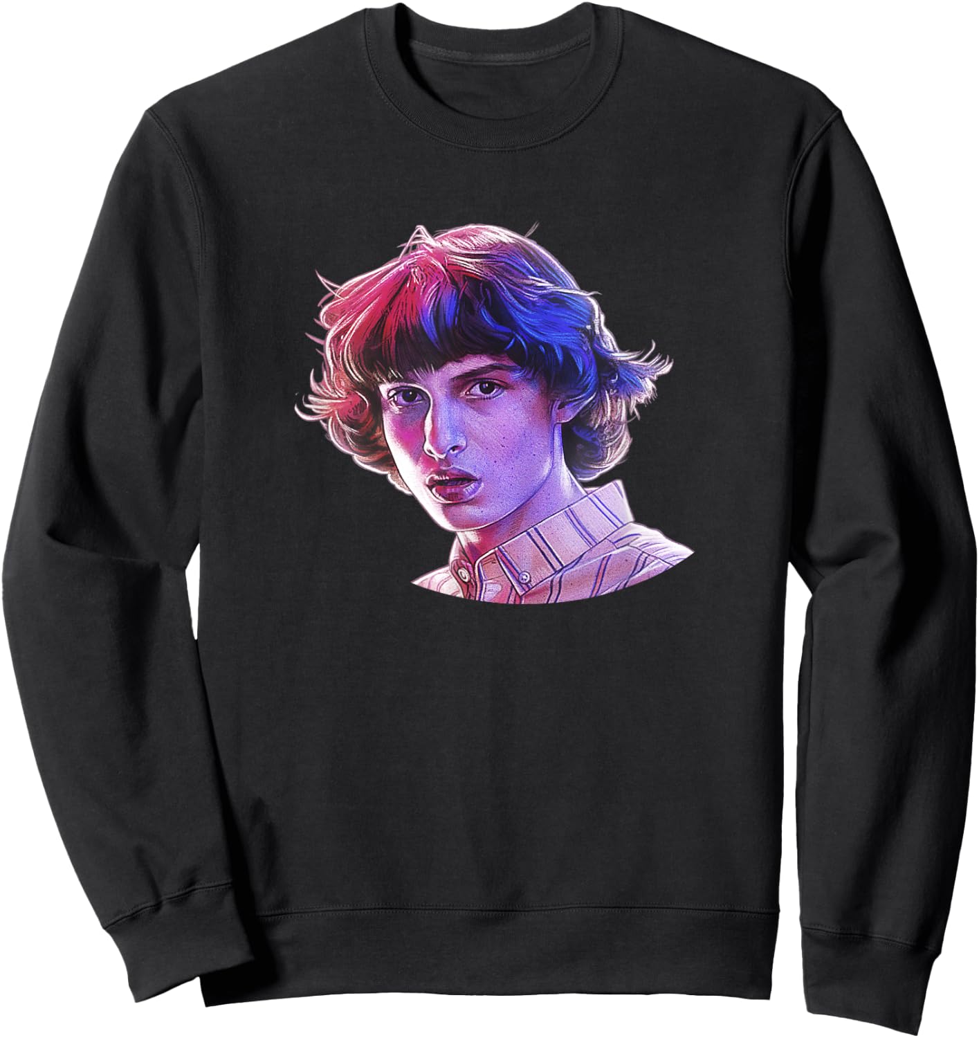 Stranger Things Mike's Big Face Sweatshirt - Sweatshirt | Black