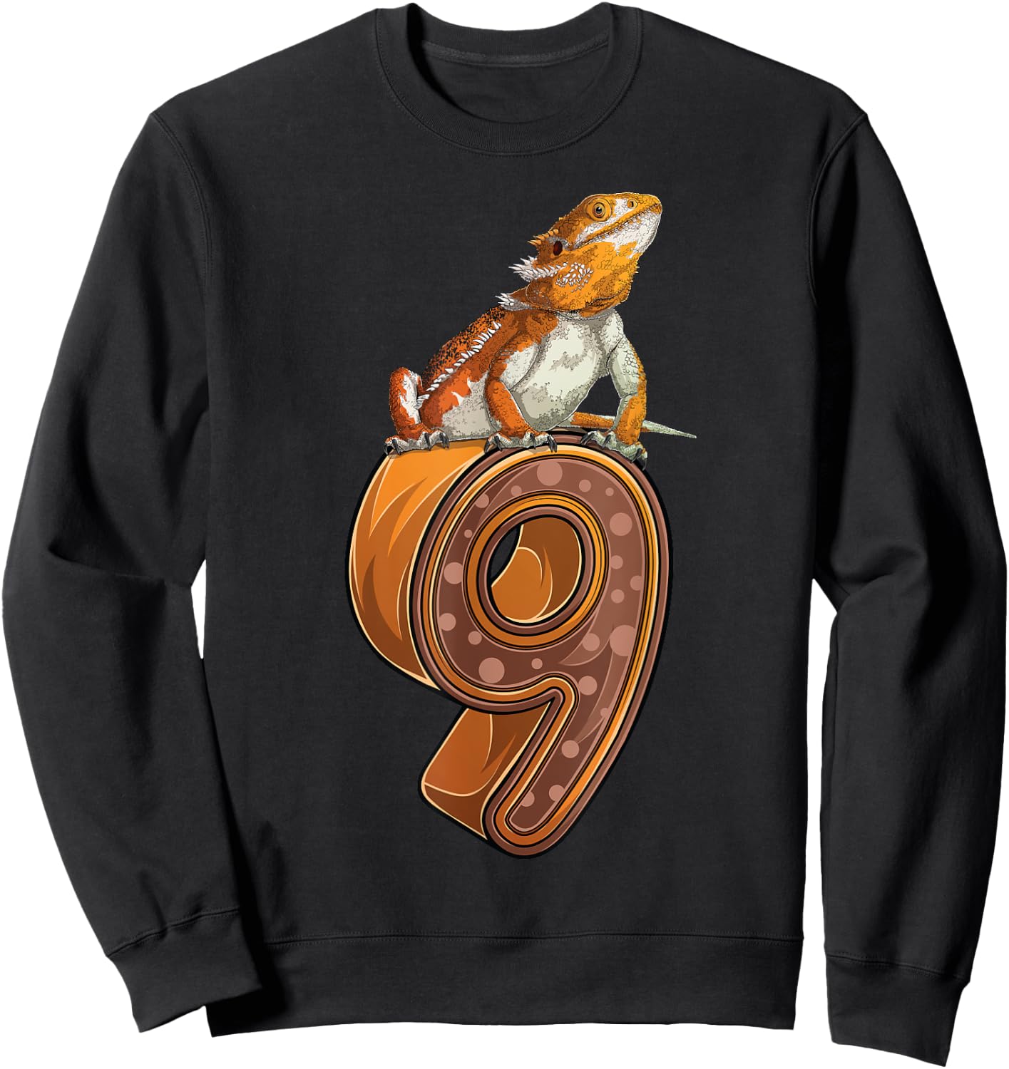 9 Year Old Bearded dragon Reptile 9th Birthday Party B-day Sweatshirt - Sweatshirt | Black