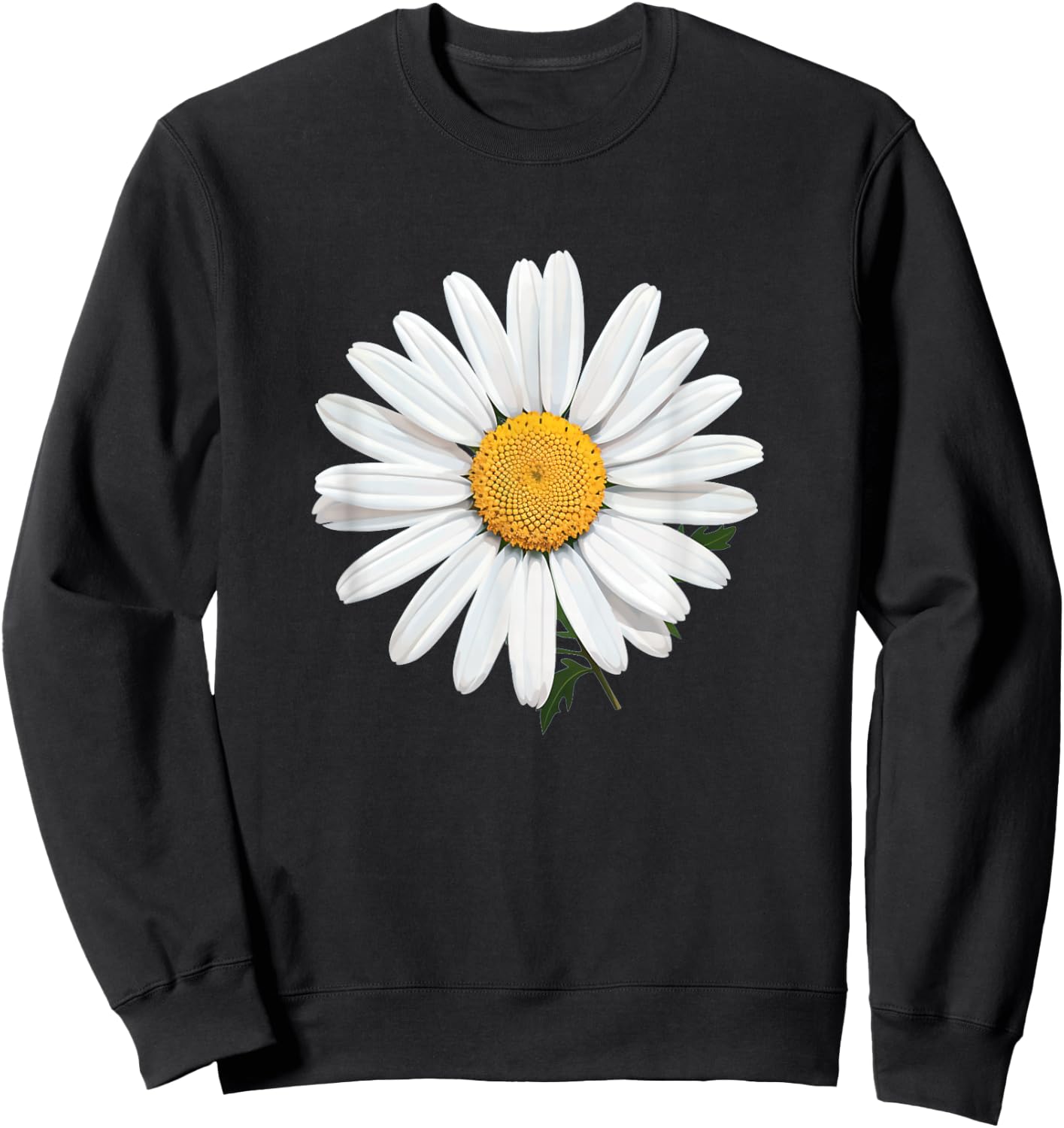 Nice White Daisies Flower Sweatshirt - Sweatshirt | Black