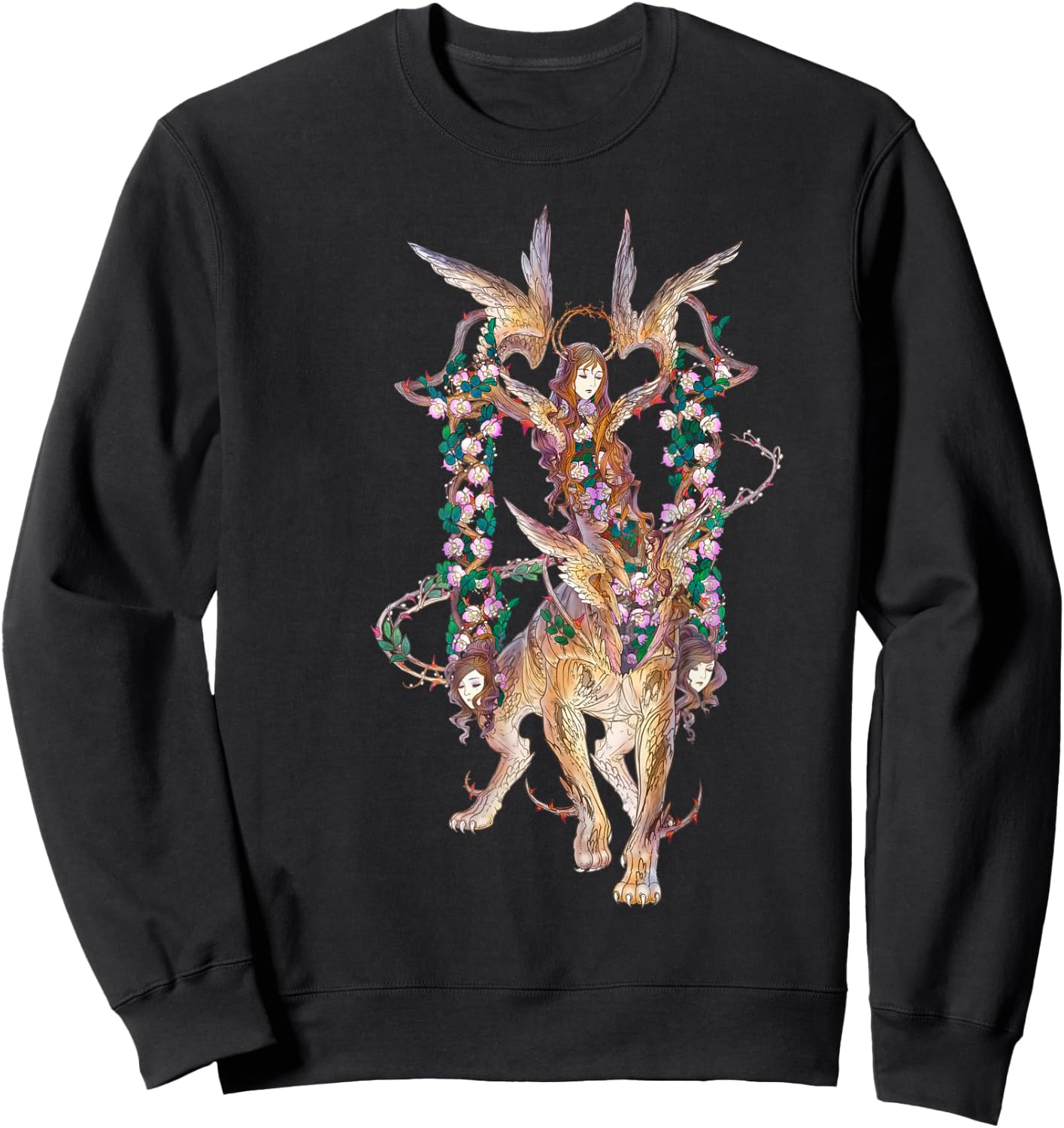 Fantasy art Greek Mythology Sphinx Sweatshirt - Sweatshirt | Black