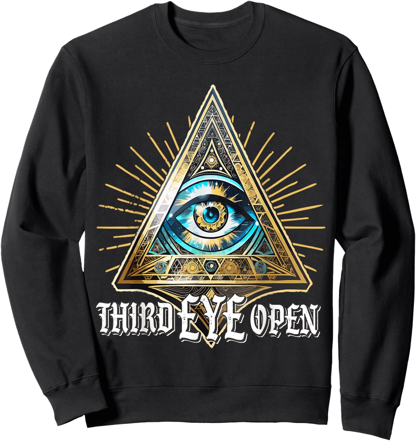 Spiritual Mystical Gaze - Streetwear All Seeing Third Eye Sweatshirt - Sweatshirt | Black
