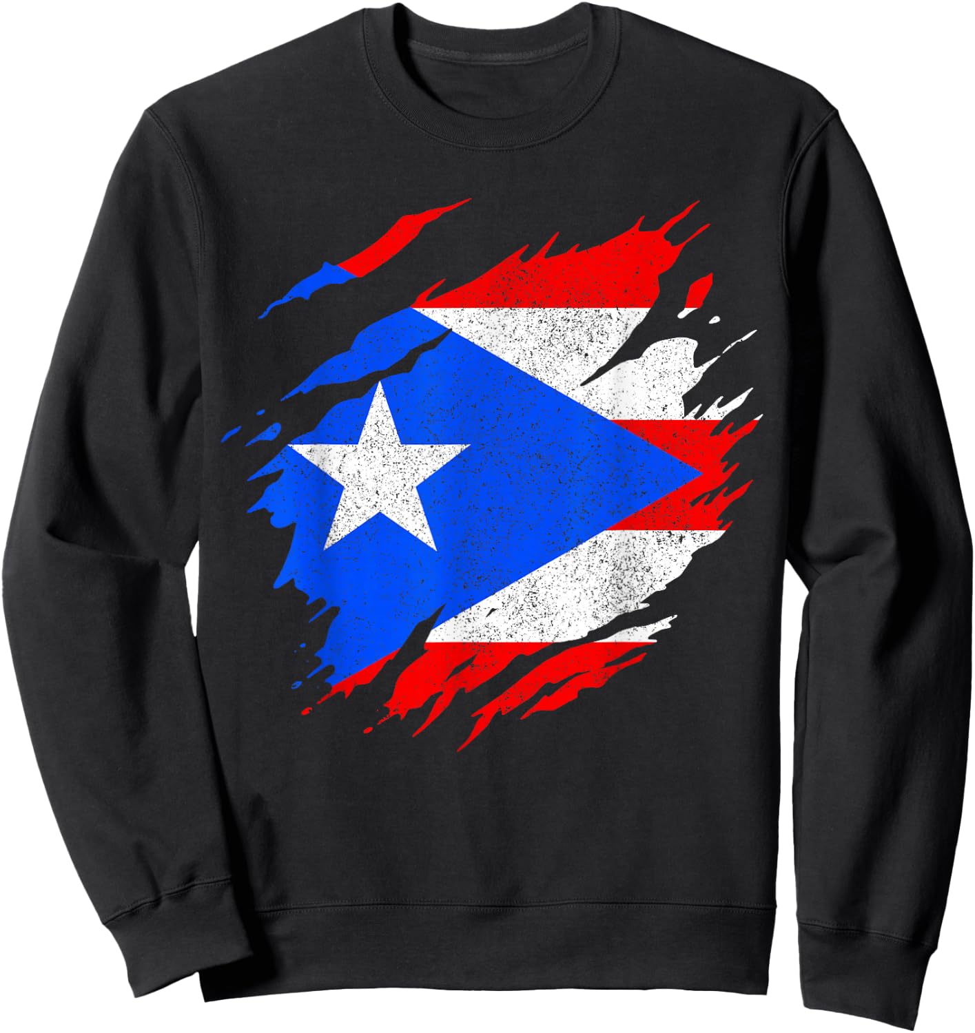 Puerto Rico Flag Vintage Sweatshirt - Sweatshirt | Black