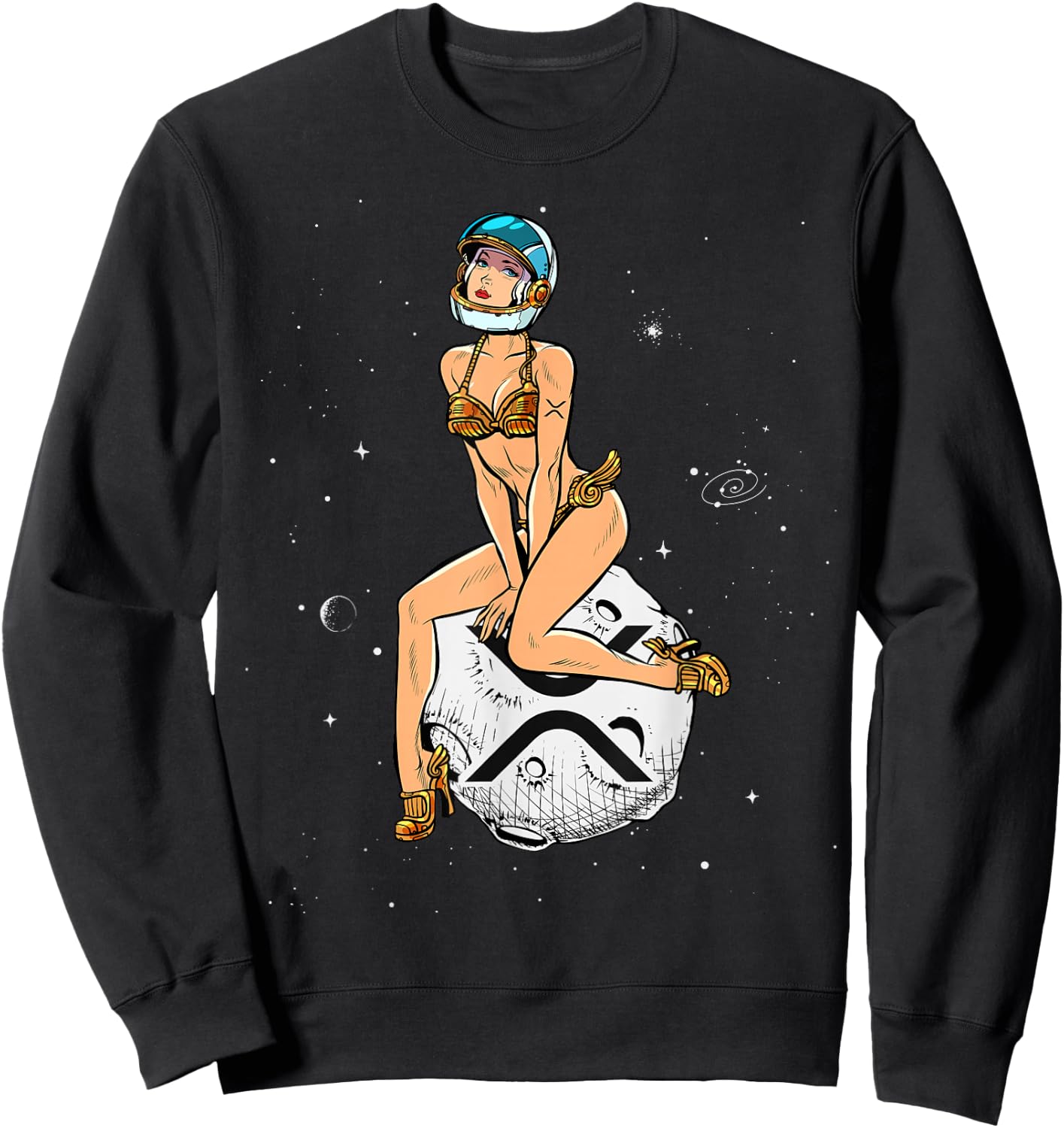 Cryptocurrency Pin-up Girl Hodling XRP Ripple Crypto Moon Sweatshirt - Sweatshirt | Black