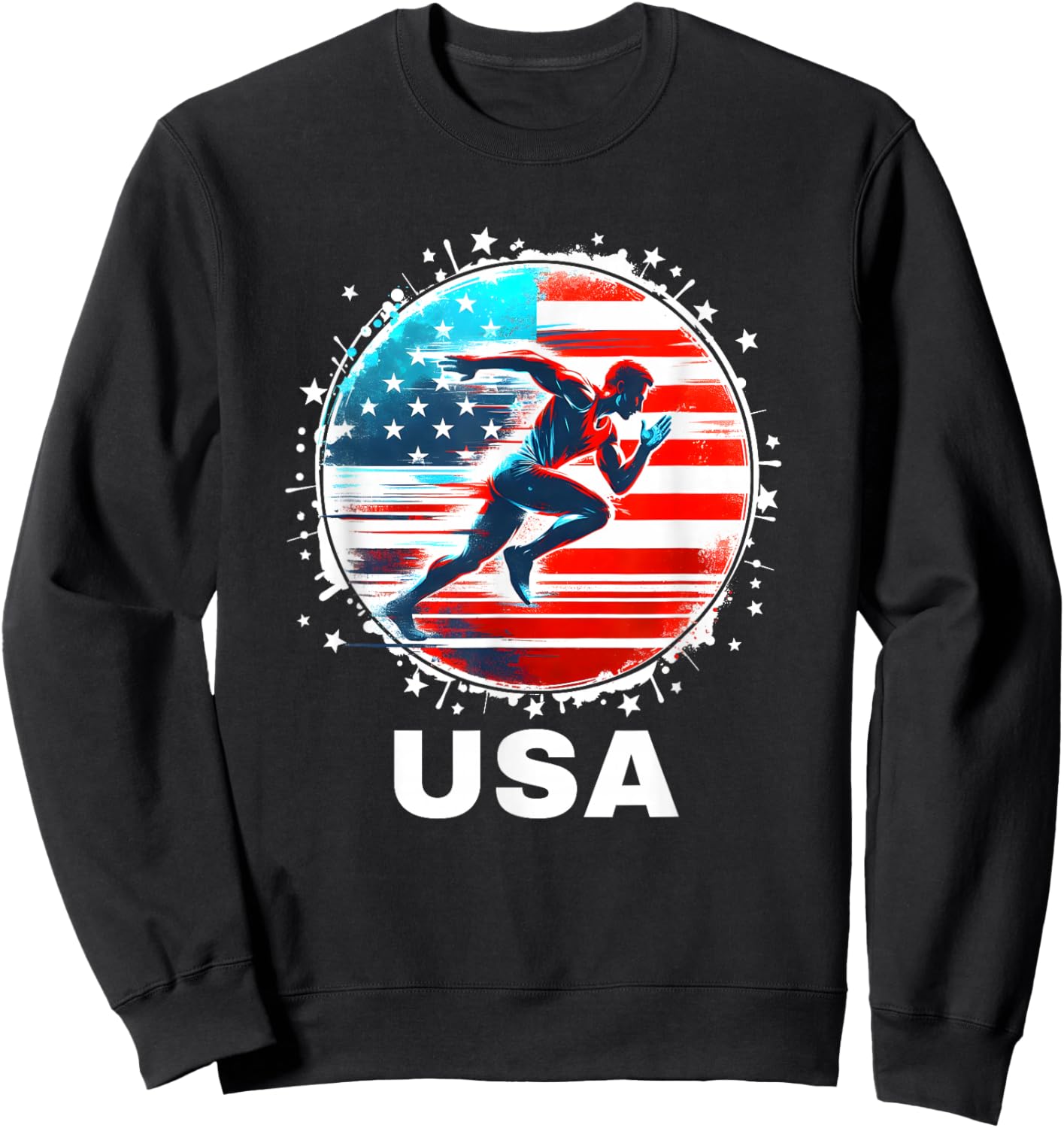 Track and Field USA Go USA USA Flag Track Field Sweatshirt - Sweatshirt | Black