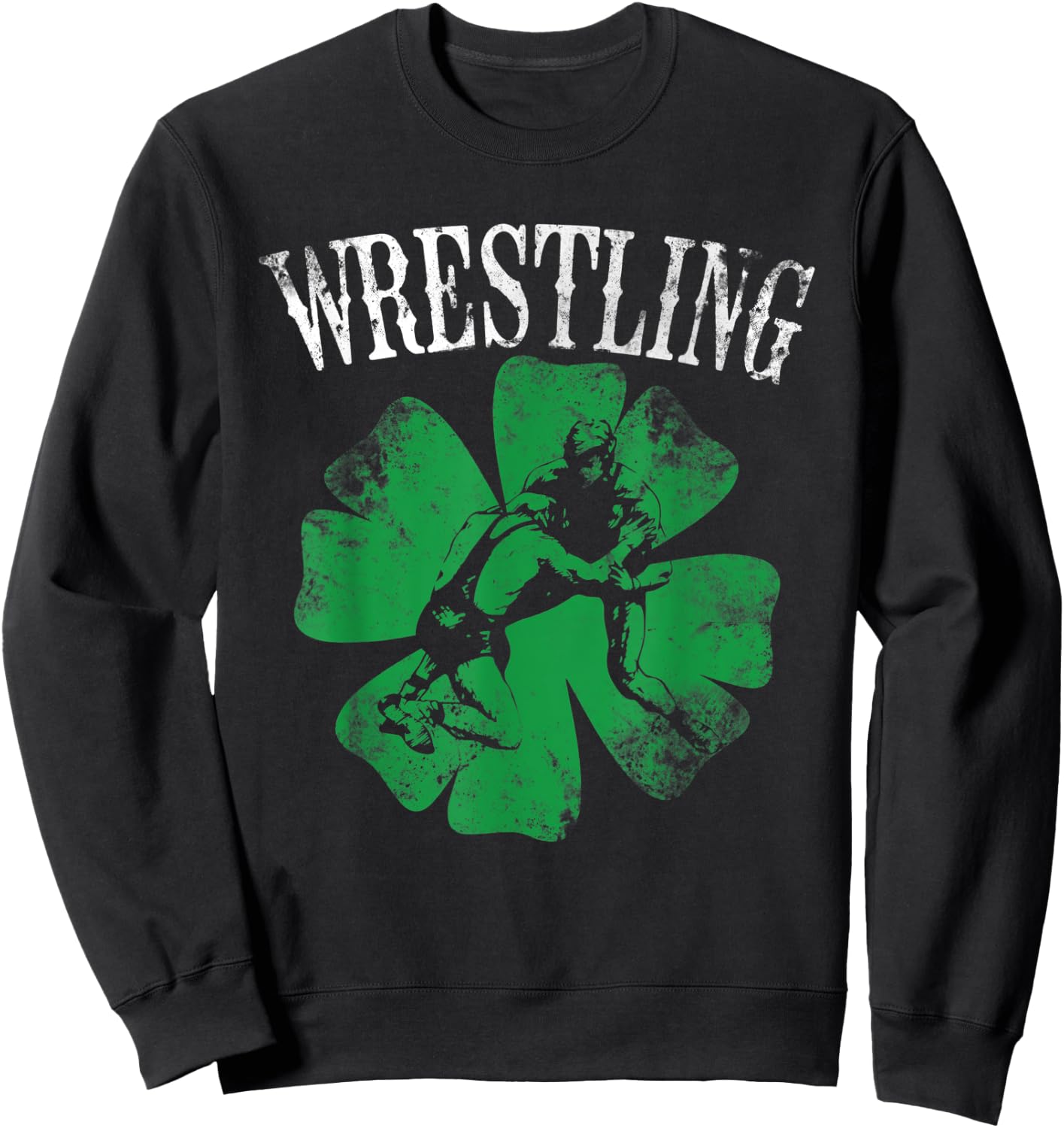 Irish American Flag Shamrock Wrestling St Patrick's Day Gift Women Kids Men Sweatshirt - Sweatshirt | Black