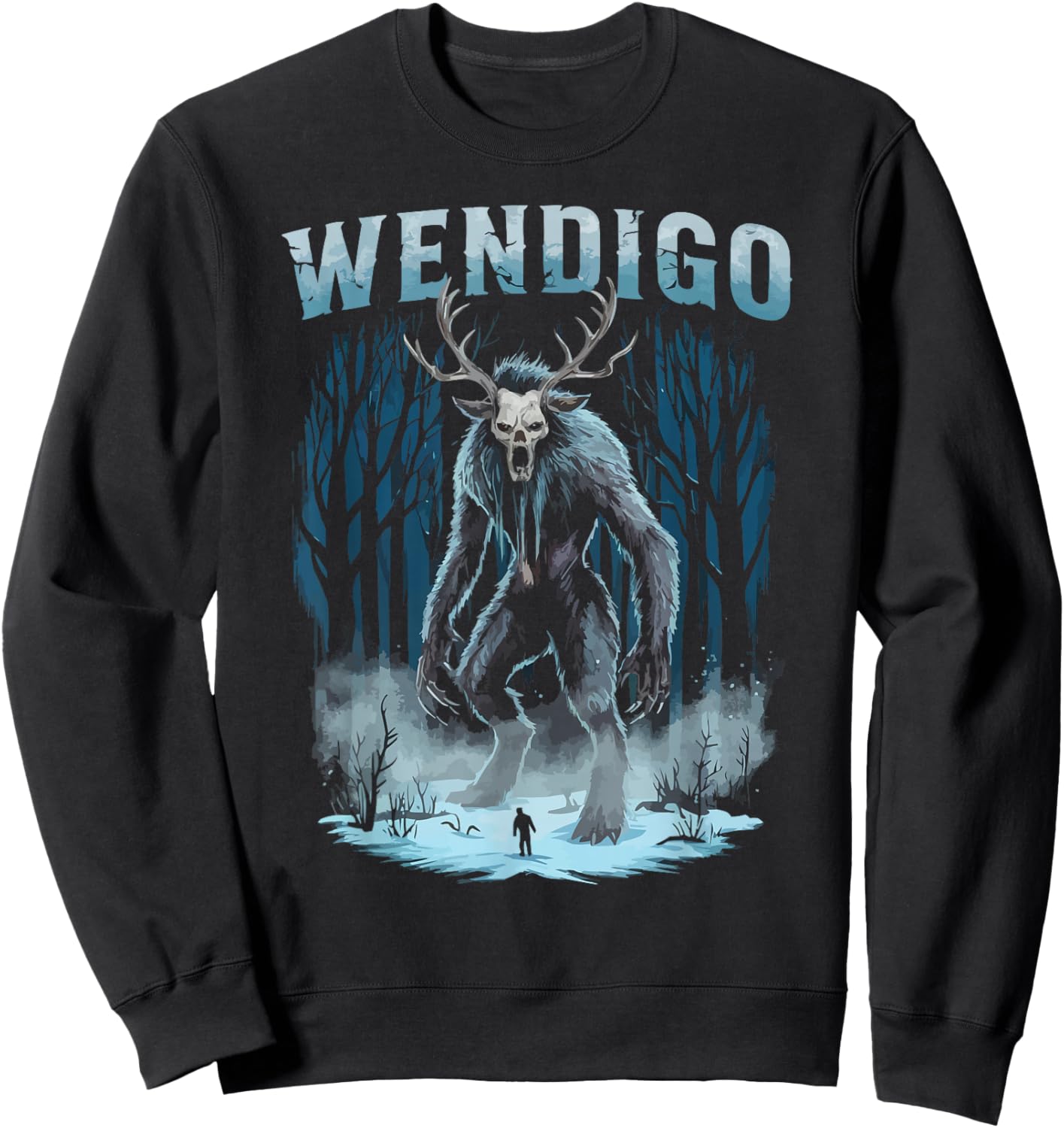 Wendigo Monster Legendary Creature Cryptozoology Cryptid Sweatshirt - Sweatshirt | Black