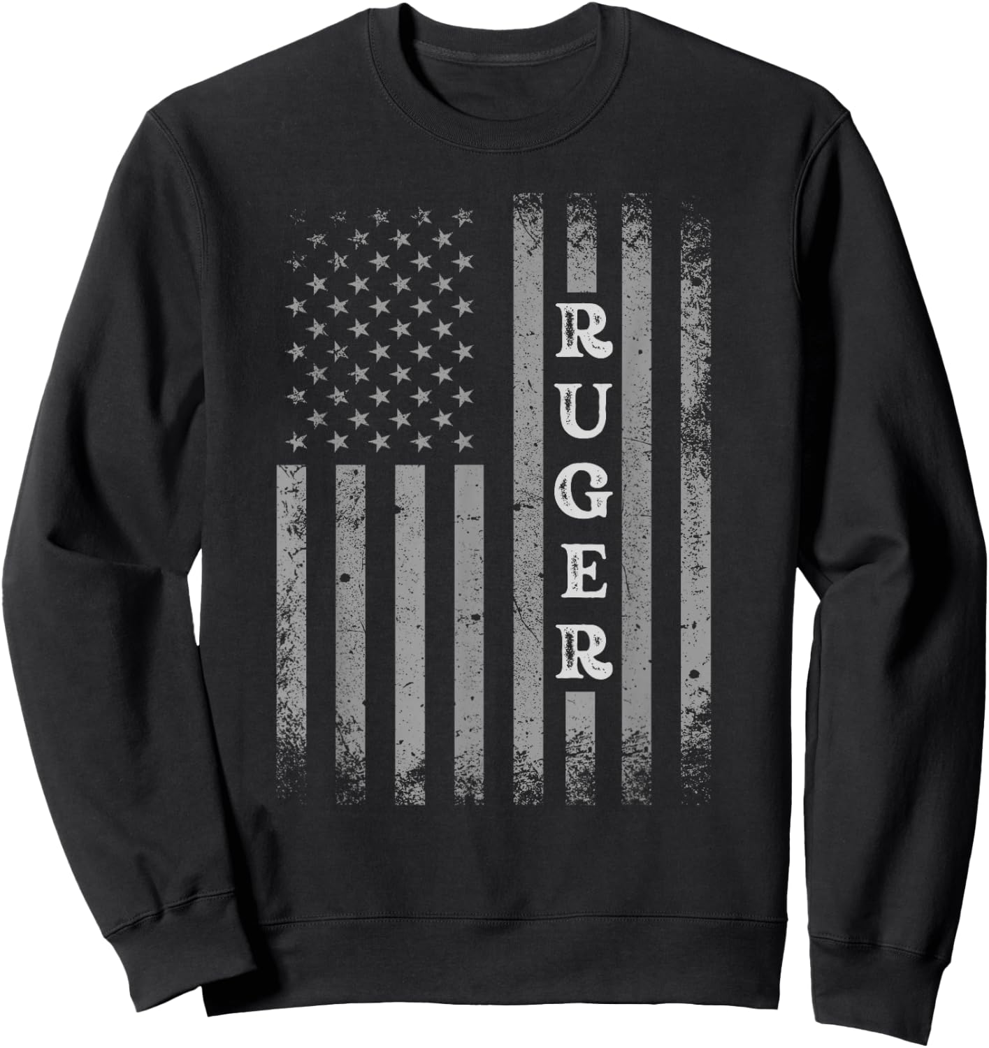 Retro American Flag UAS Ruger Men Family Day Shirt Matching Sweatshirt - Sweatshirt | Black