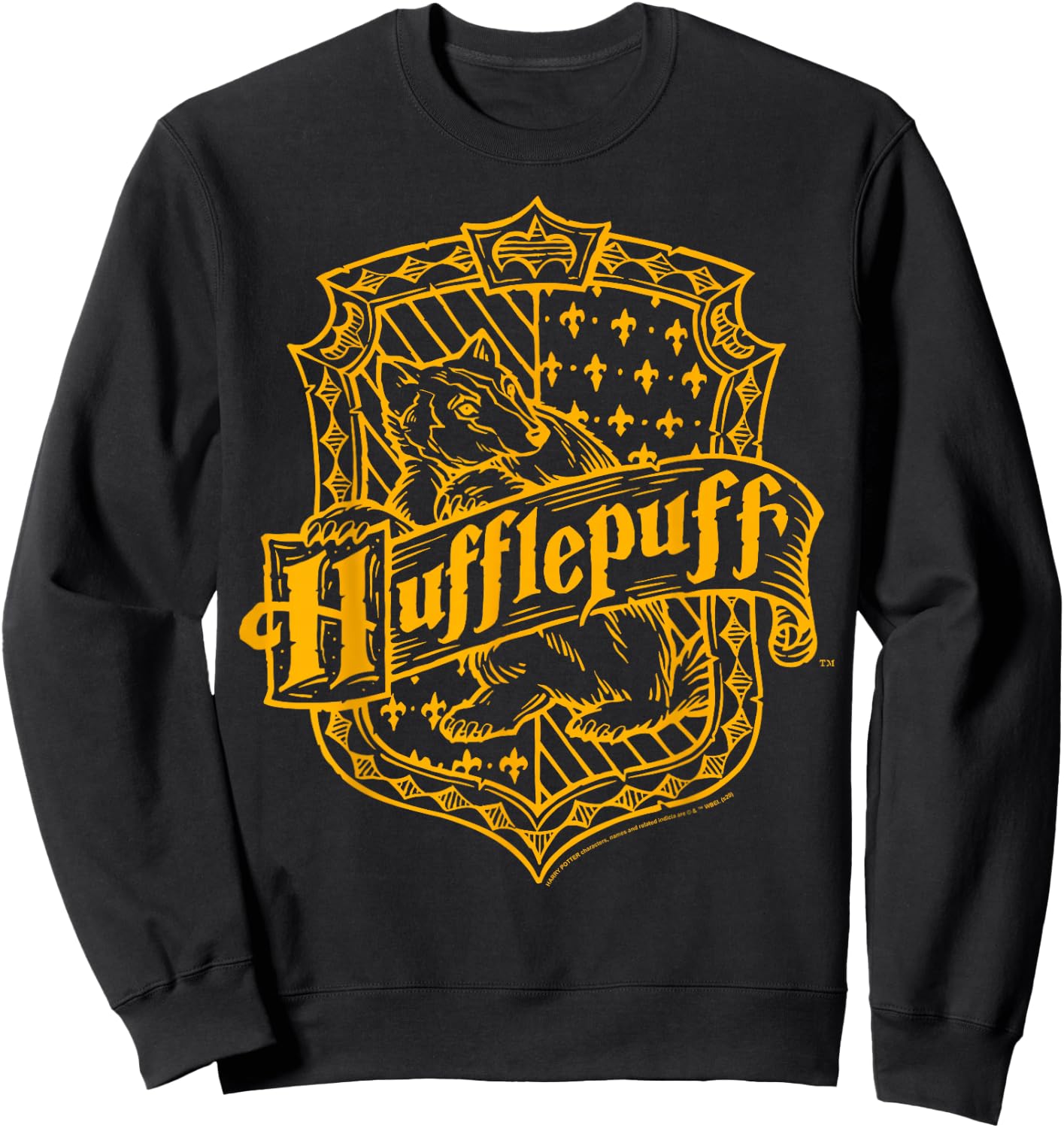 Harry Potter Hufflepuff Dark Detailed Crest Sweatshirt - Sweatshirt | Black