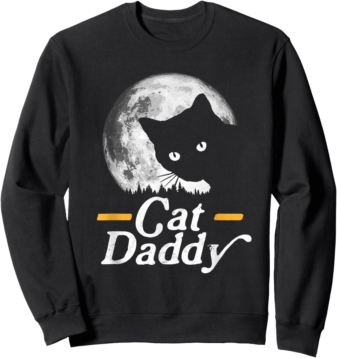 Cat Daddy Vintage Eighties Style Cat Retro Full Moon Sweatshirt - Sweatshirt | Black
