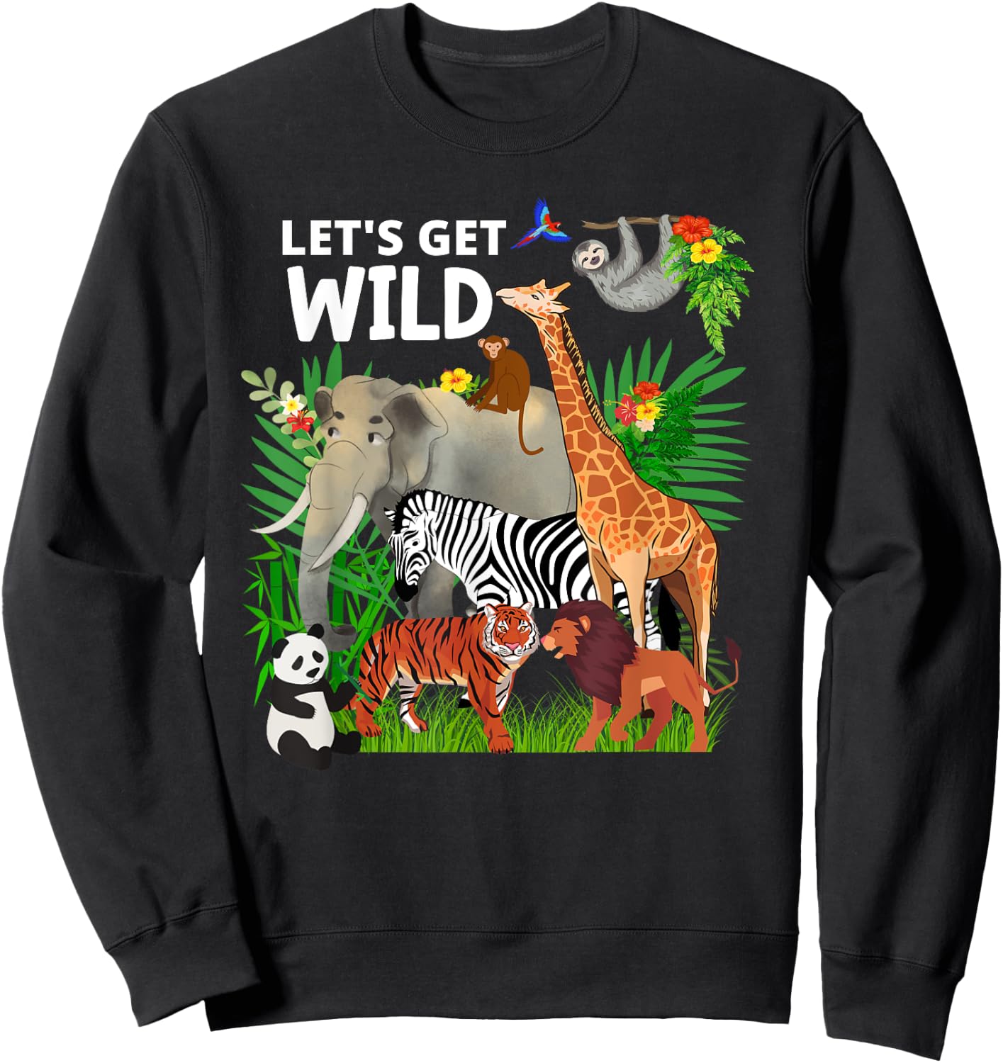 Zoo Animals Wildlife Birthday Party A Day At The Zoo Safari Sweatshirt - Sweatshirt | Black
