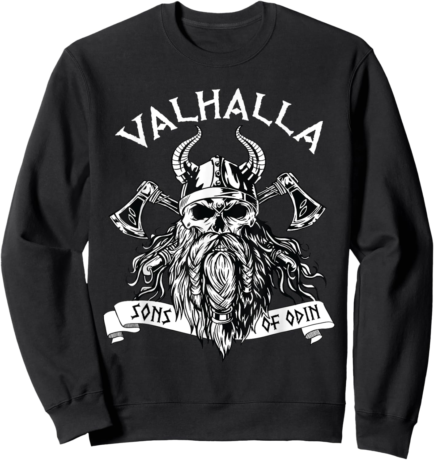 Viking Valhalla Sons Of Odin Norse Nordish Thor Mythology Sweatshirt - Sweatshirt | Black