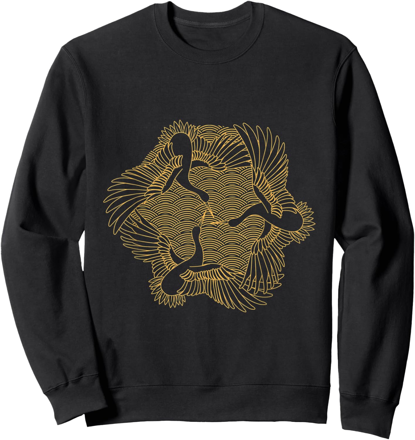 Common Crane Bird Cute Animal Nature Birdie Lover Origami Sweatshirt - Sweatshirt | Black