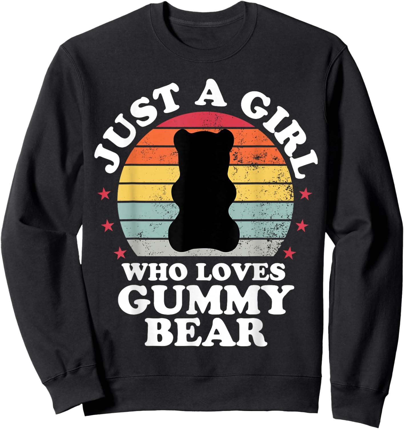 Just A Girl Who Loves Gummy Bear Funny Candy Girls Kid Sweatshirt - Sweatshirt | Black