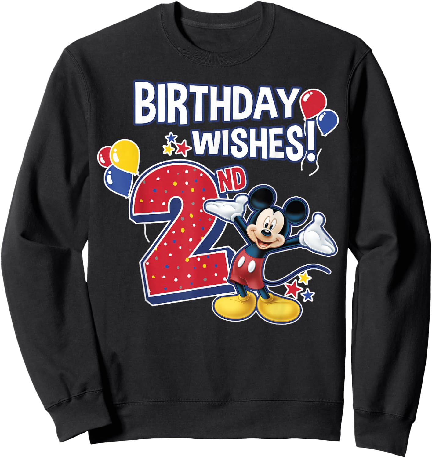 Disney Mickey and Friends Mickey Mouse 2nd Birthday Wishes Sweatshirt - Sweatshirt | Black
