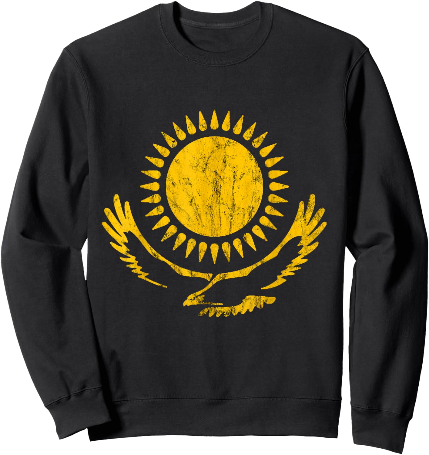 Kazakh Eagle Kazakhstan Flag Kazakh Roots Pride Sweatshirt - Sweatshirt | Black