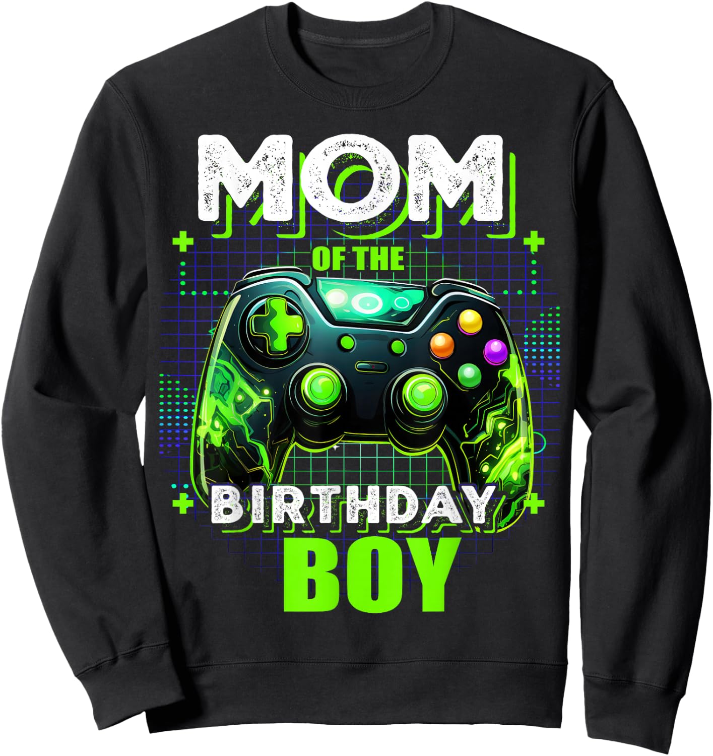 Mom of the Birthday Boy Matching Video Game Birthday Party Sweatshirt - Sweatshirt | Black